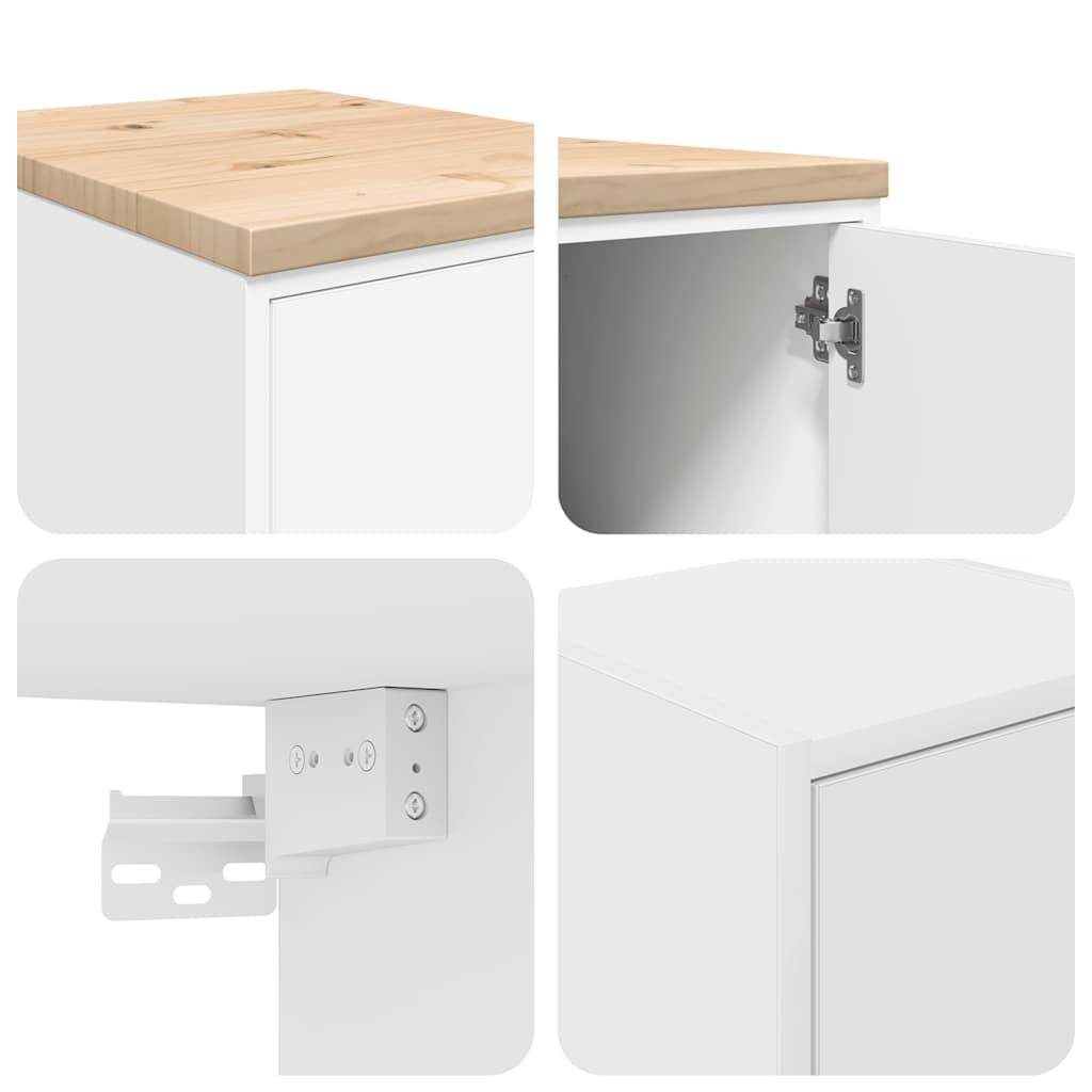 vidaXL Garagenschränke 2 Stk. Weiß Holzwerkstoff
