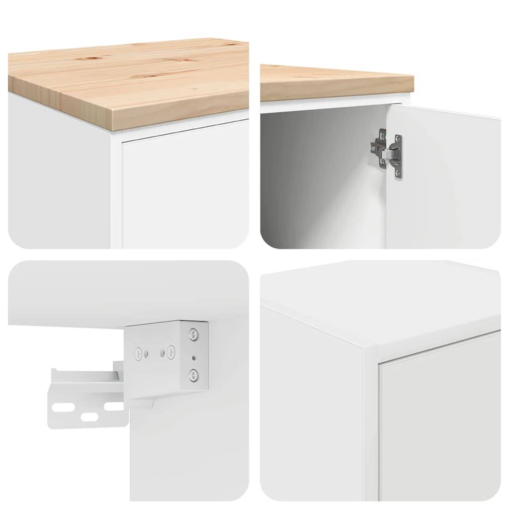 vidaXL Garagenschränke 2 Stk. Weiß Holzwerkstoff