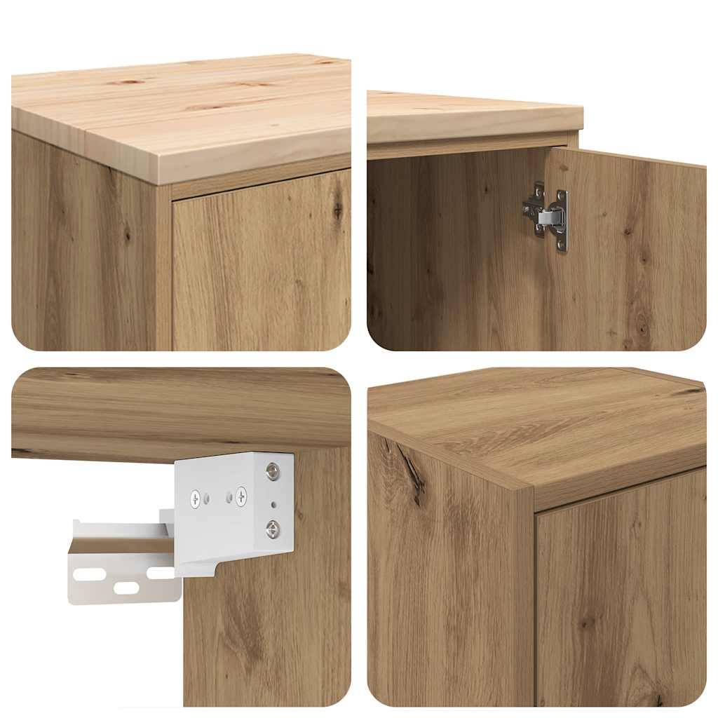 vidaXL Garagenschränke 2 Stk. Artisan-Eiche Holzwerkstoff