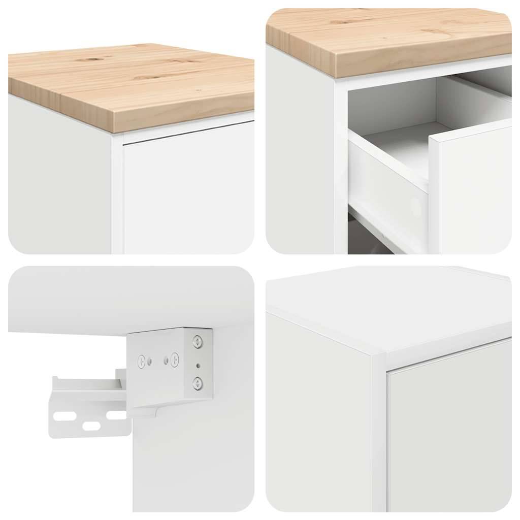 vidaXL Garagenschränke 2 Stk. Weiß Holzwerkstoff