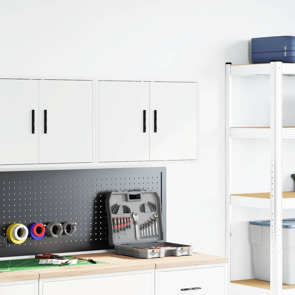 vidaXL Garagen-Wandschrank Weiß Holzwerkstoff