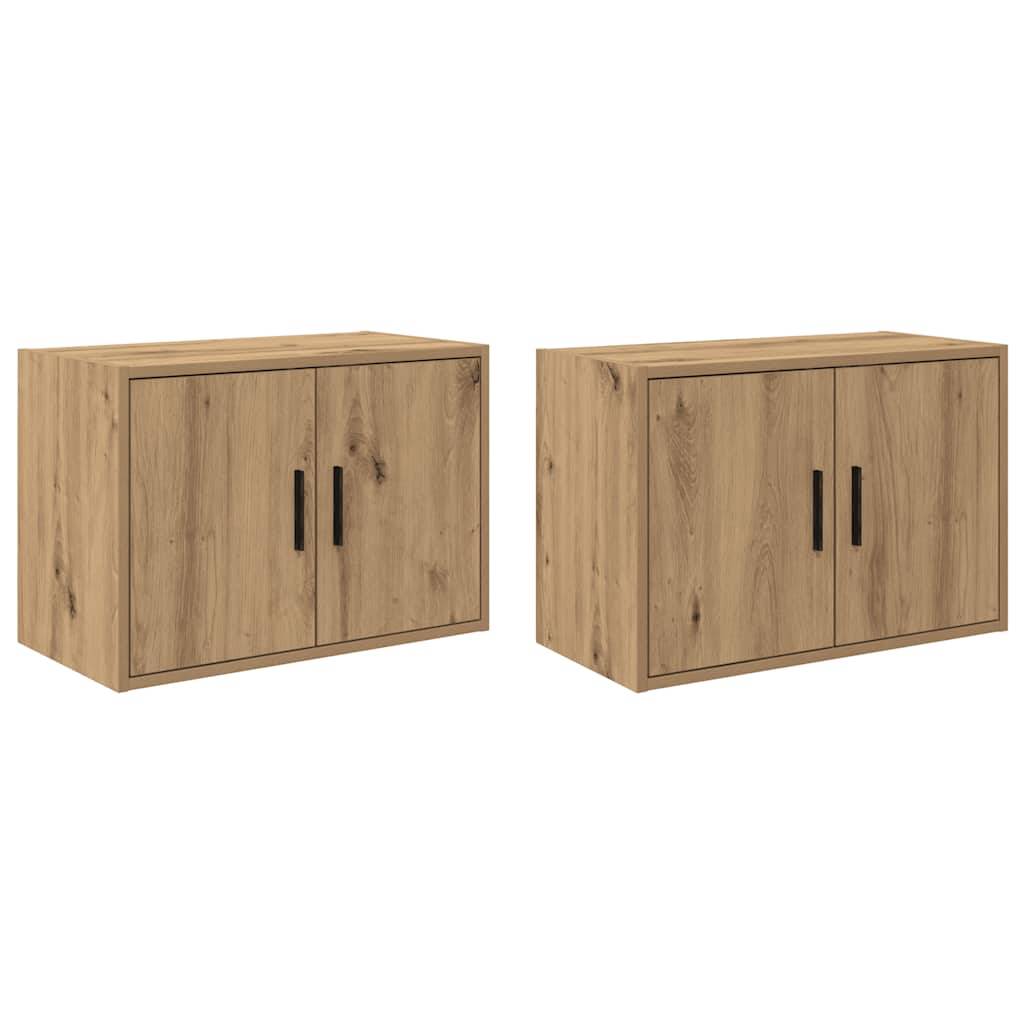 vidaXL Garagen-Wandschränke 2 Stk. Artisan-Eiche Holzwerkstoff
