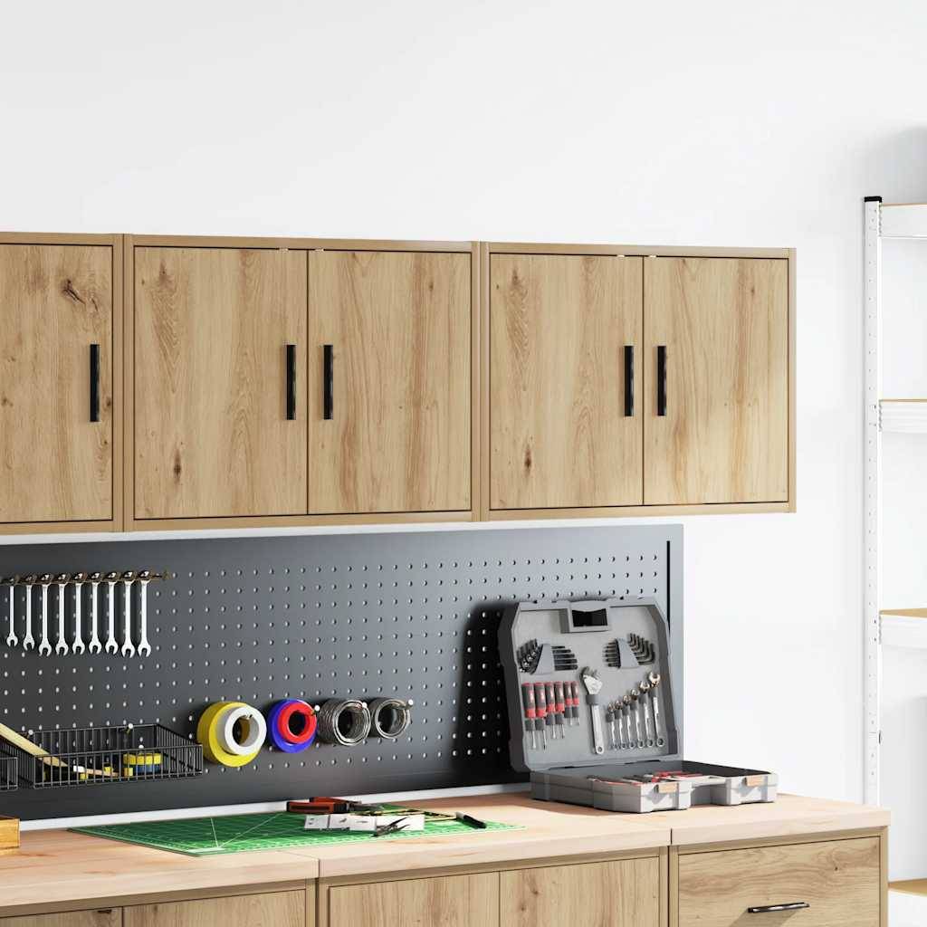 vidaXL Garagen-Wandschränke 2 Stk. Artisan-Eiche Holzwerkstoff