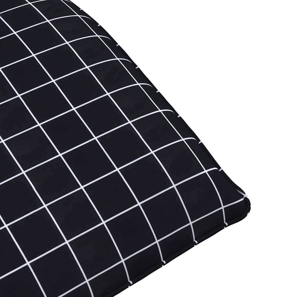 vidaXL Sonnenliege Klappbar Schwarz Karomuster 175x54x8,5 cm