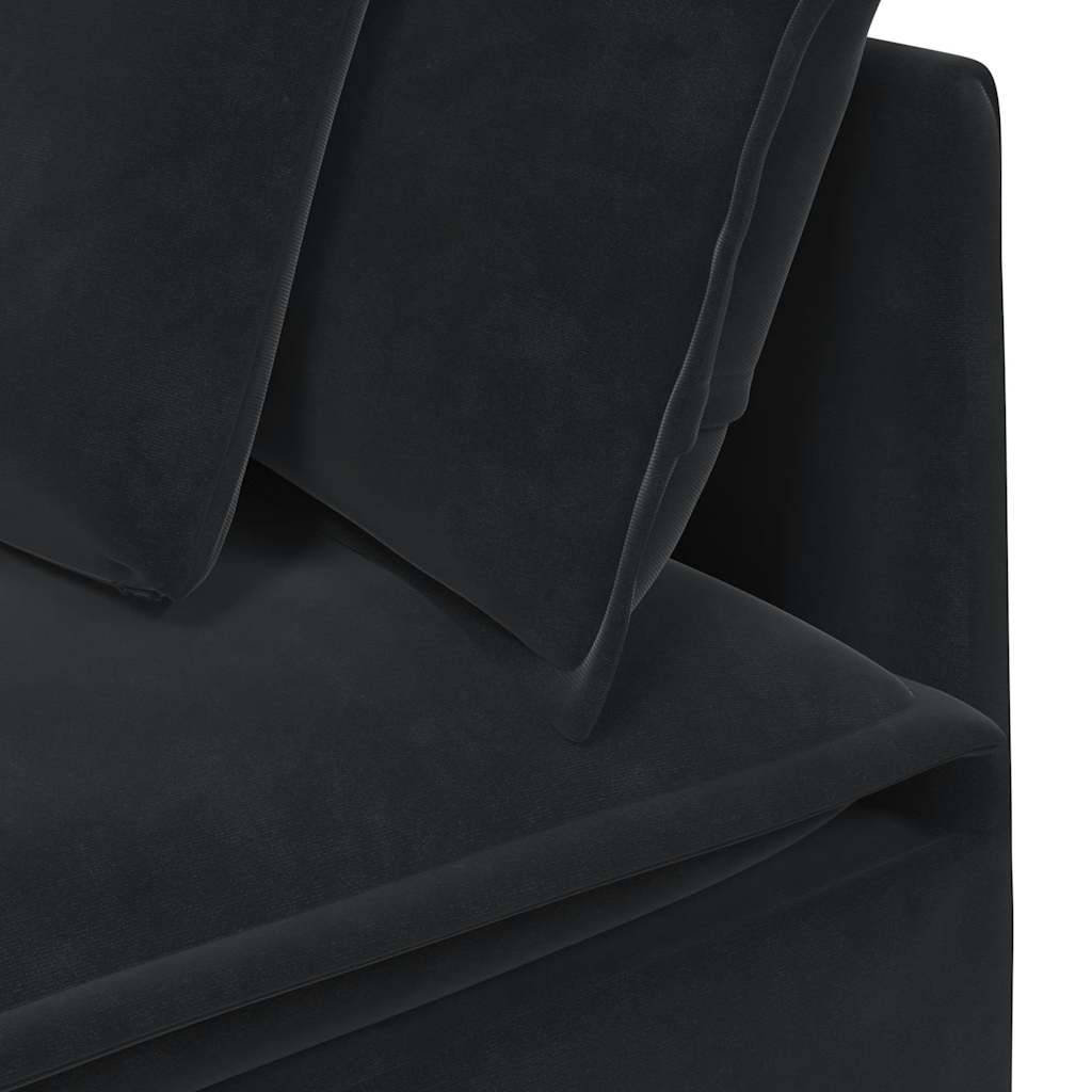 vidaXL Modulares Sofa Eckmodul mit Kissen Schwarz 100 cm