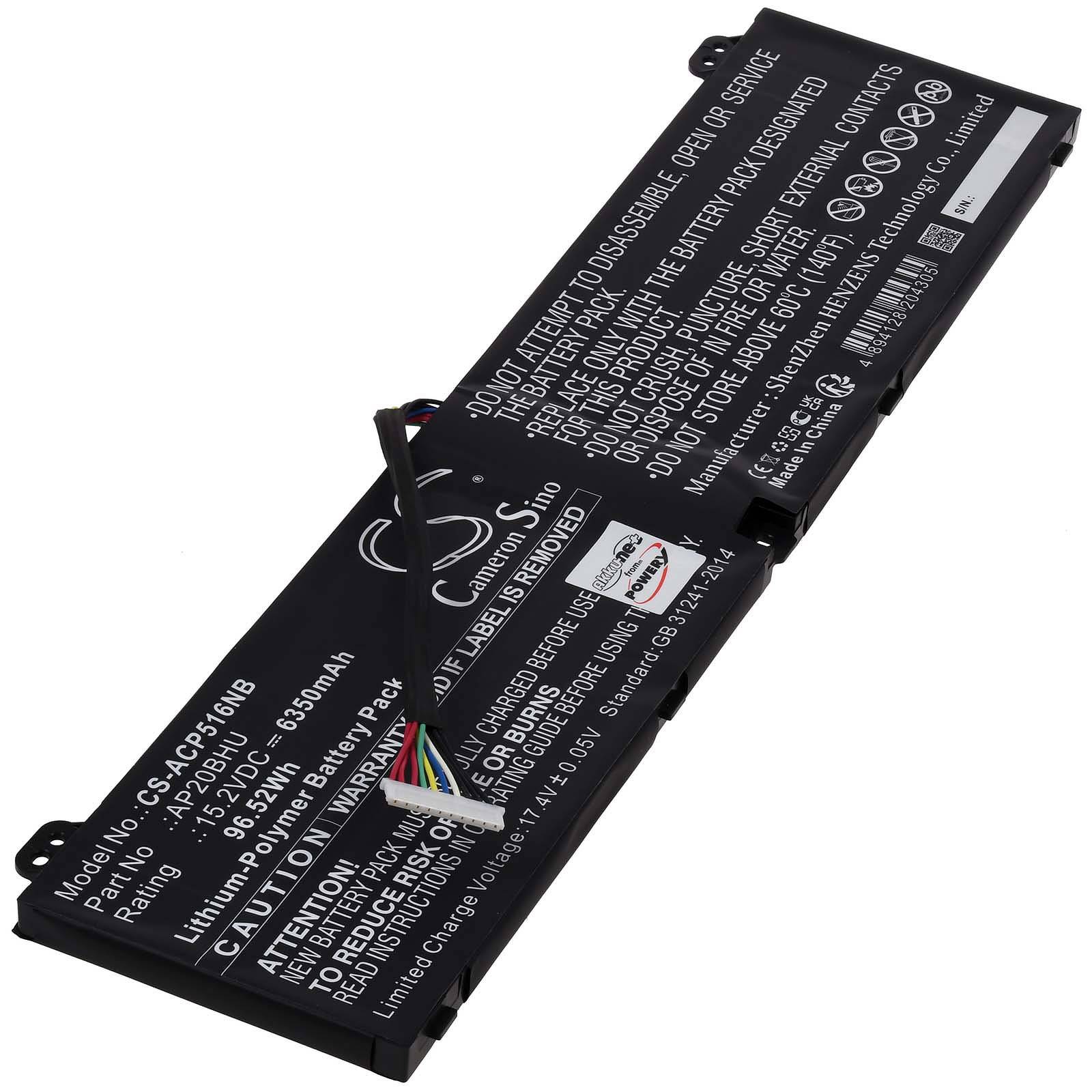 Powery Akku für Acer Predator Triton 500 SE PT516-51S-706P Laptop, 15,2V, Li-Ion