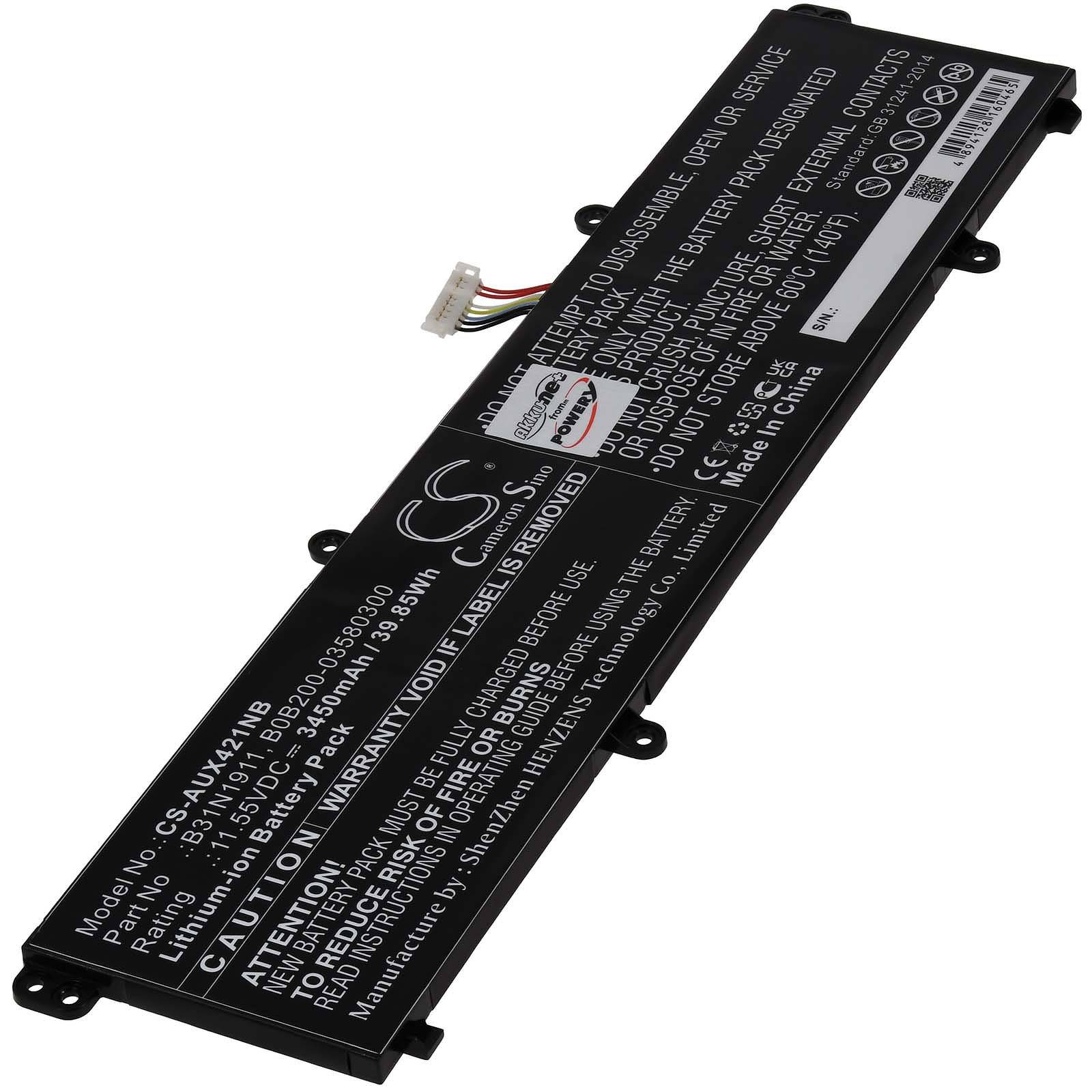 Powery Akku für Asus VivoBook Flip 14 TP412UA-EC175T Laptop, 11,55V, Li-Ion