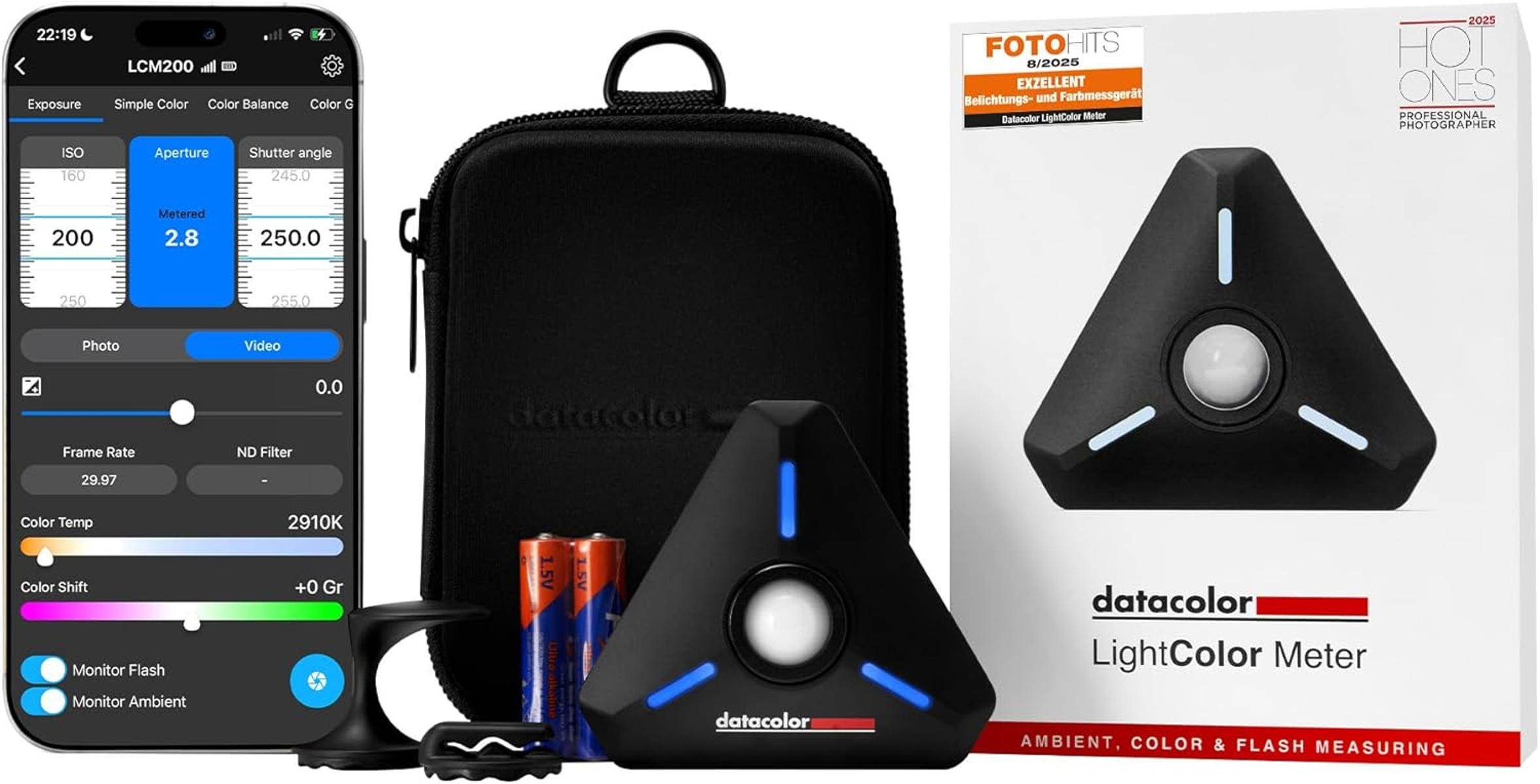 Datacolor LightColor Meter Bluetooth Licht- & Farbtemperaturmessgerät Fotografie
