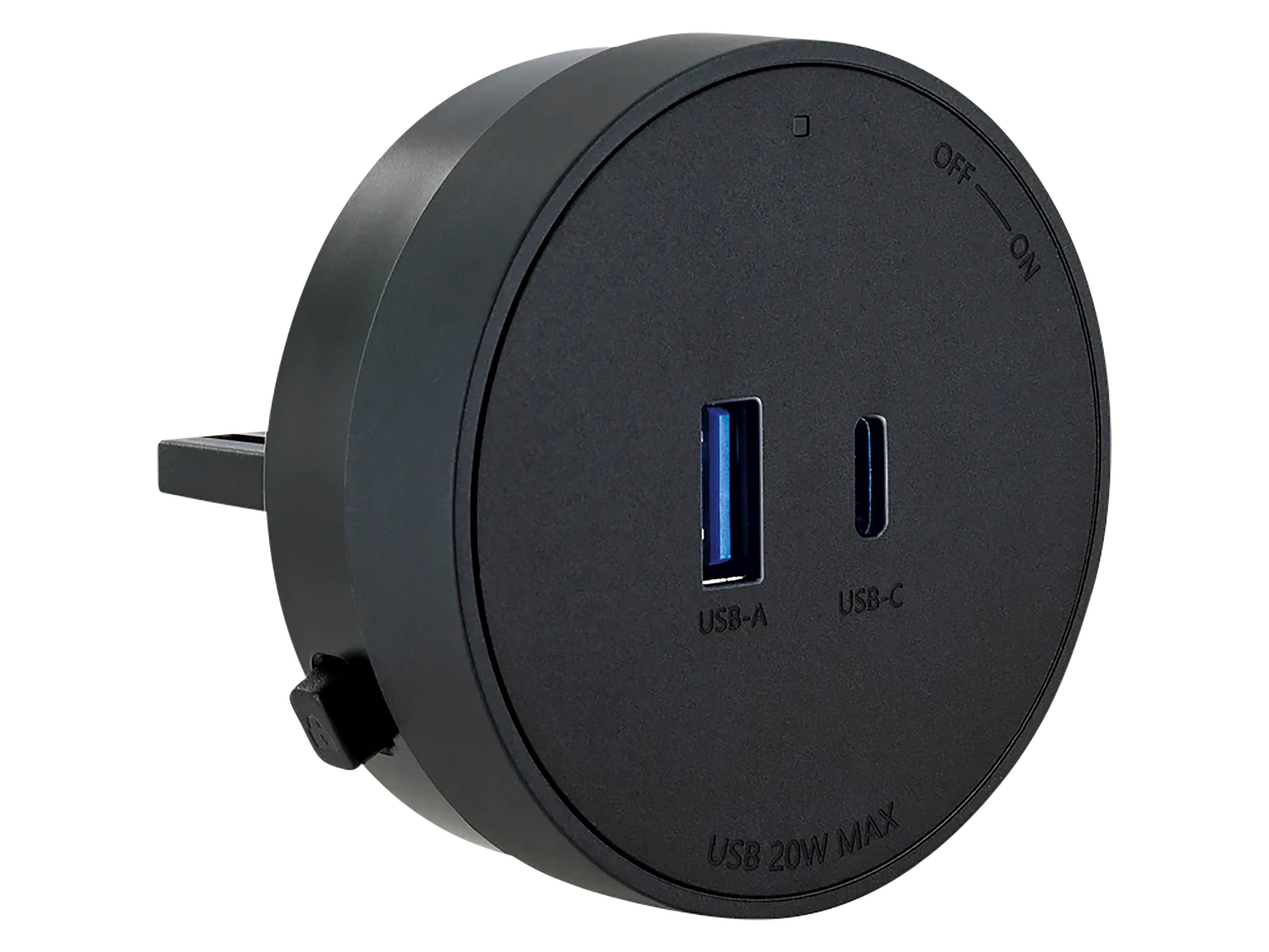 SCHWAIGER Steckdose für Stromschiene, USB-C, USB-A, Ein/Aus, schwarz