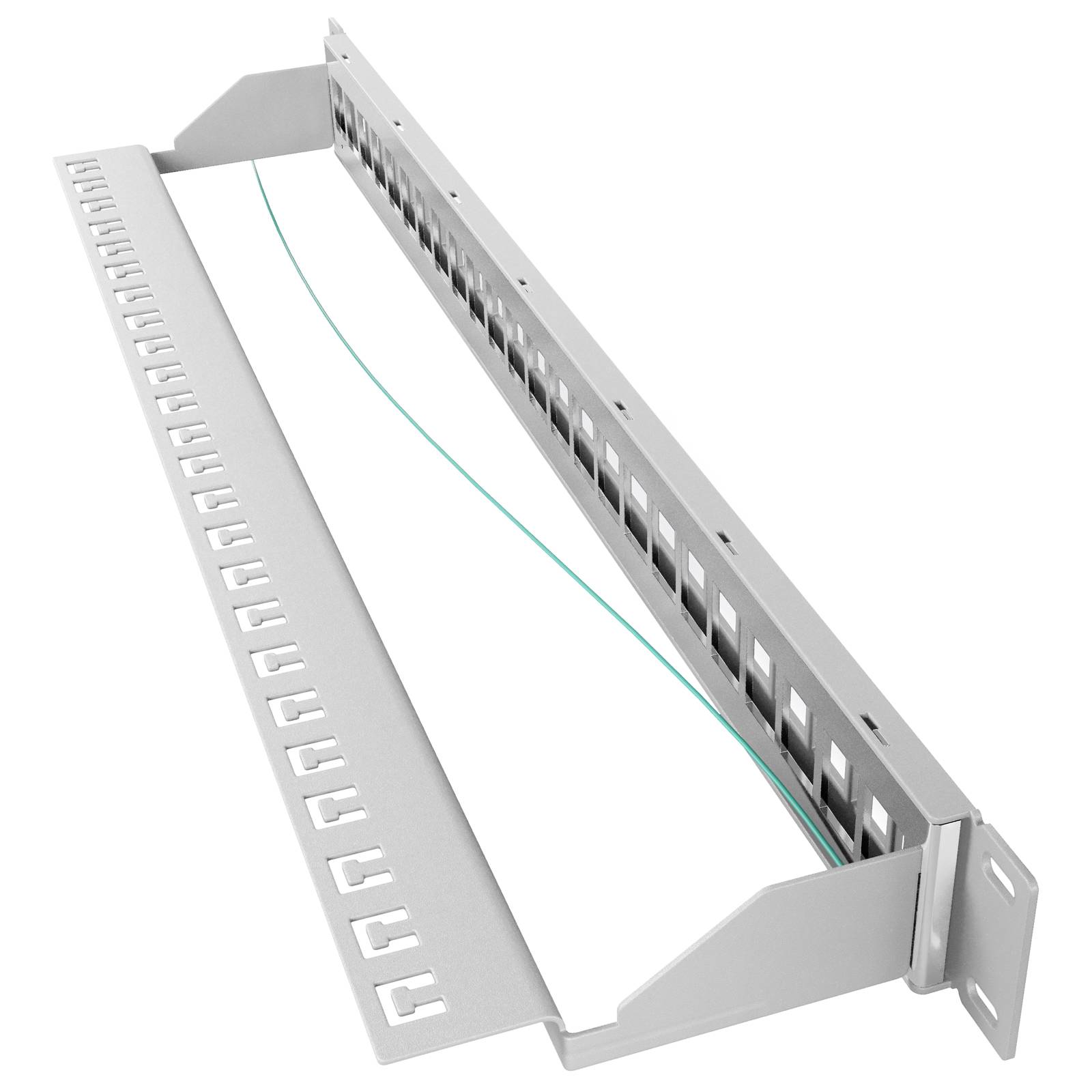 hb-digital Patchpanel 19 zoll / Patchfeld 24-Port für Keystone Module grau