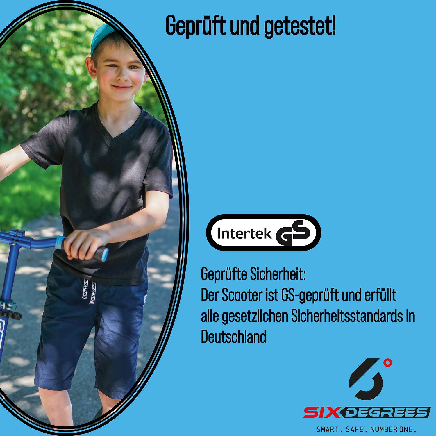 SIX DEGREES Aluminium Scooter Junior 145 mm blau