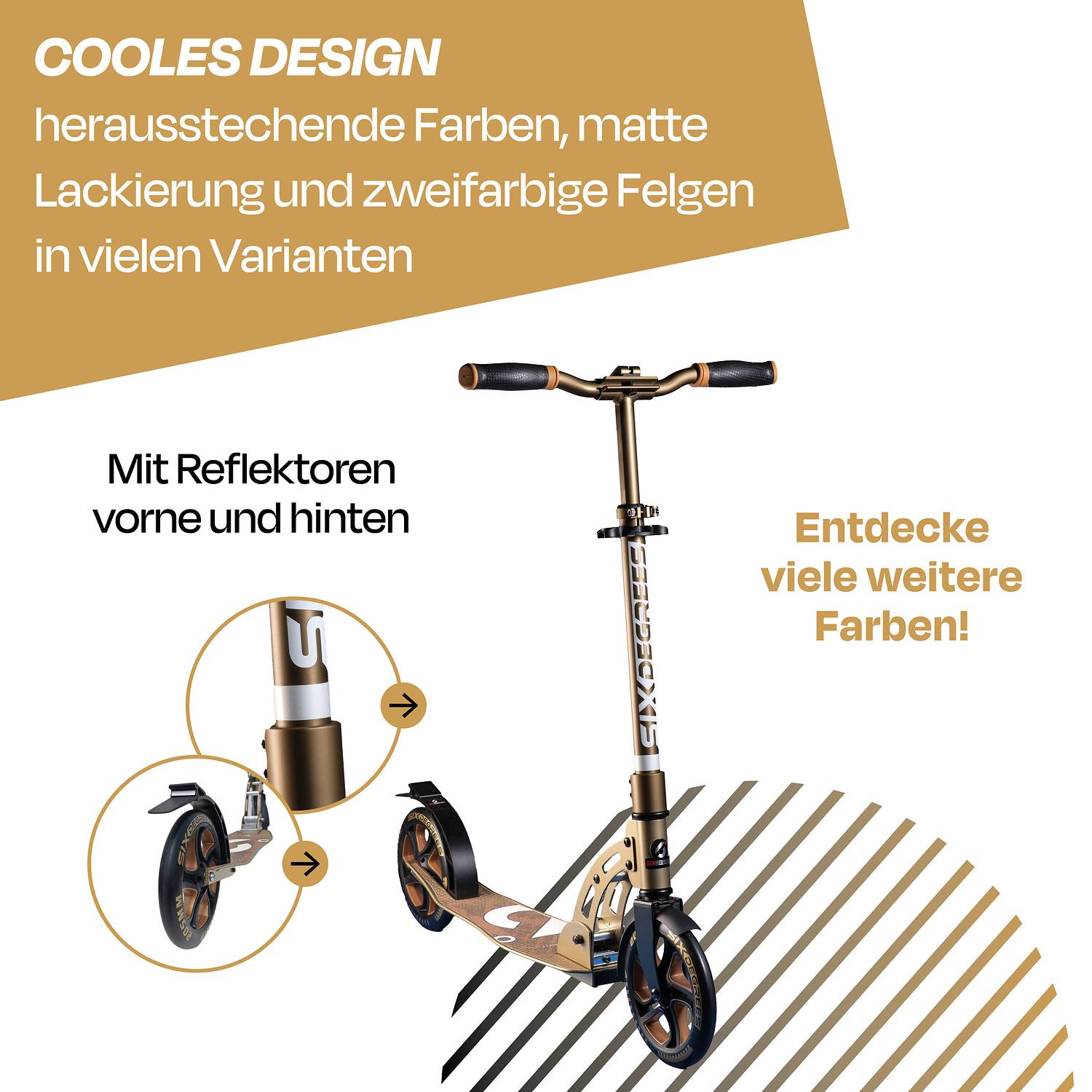 SIX DEGREES Aluminium Scooter 205 mm golden dusk