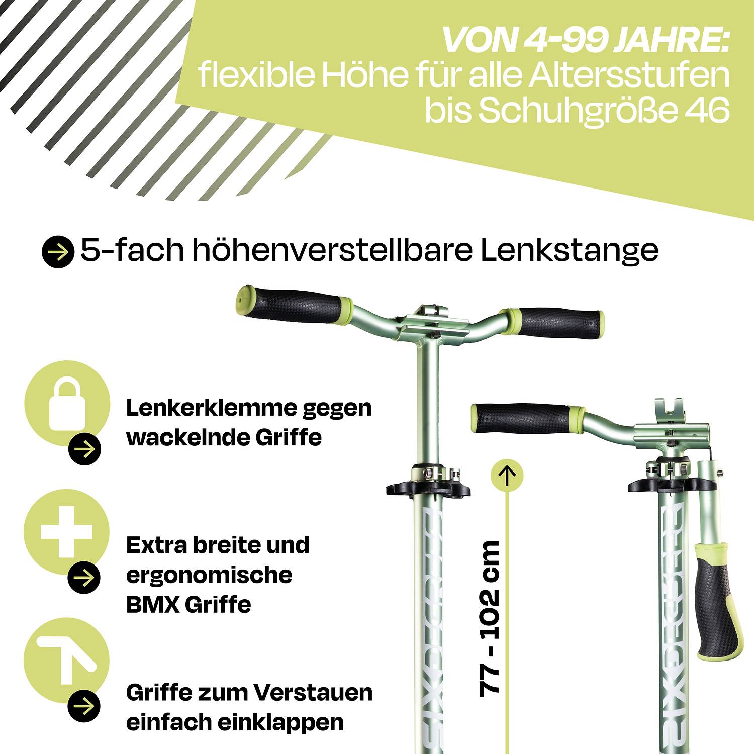 SIX DEGREES Aluminium Scooter 205 mm lime dream
