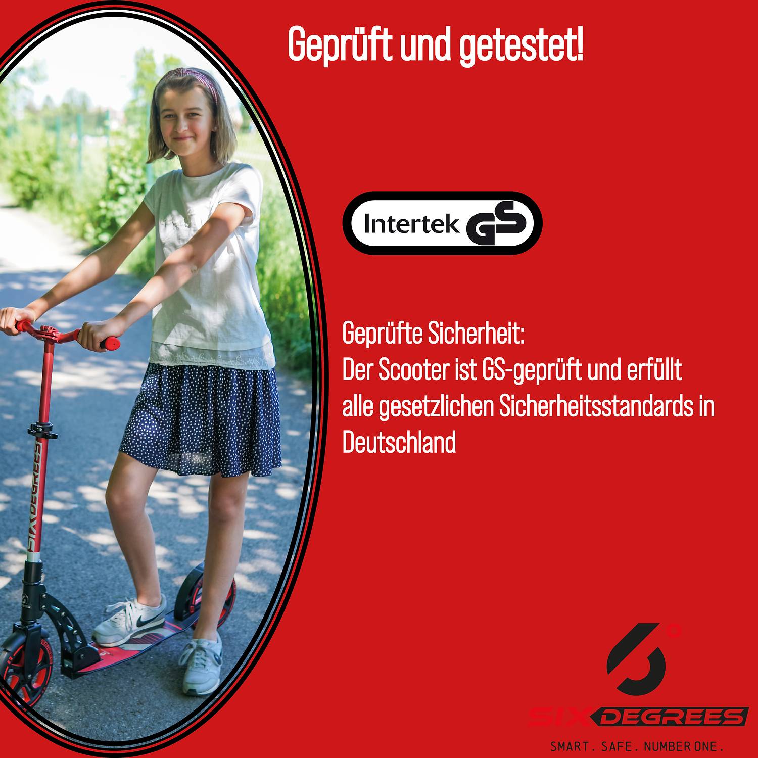 SIX DEGREES Aluminium Scooter 230/215 mm rot