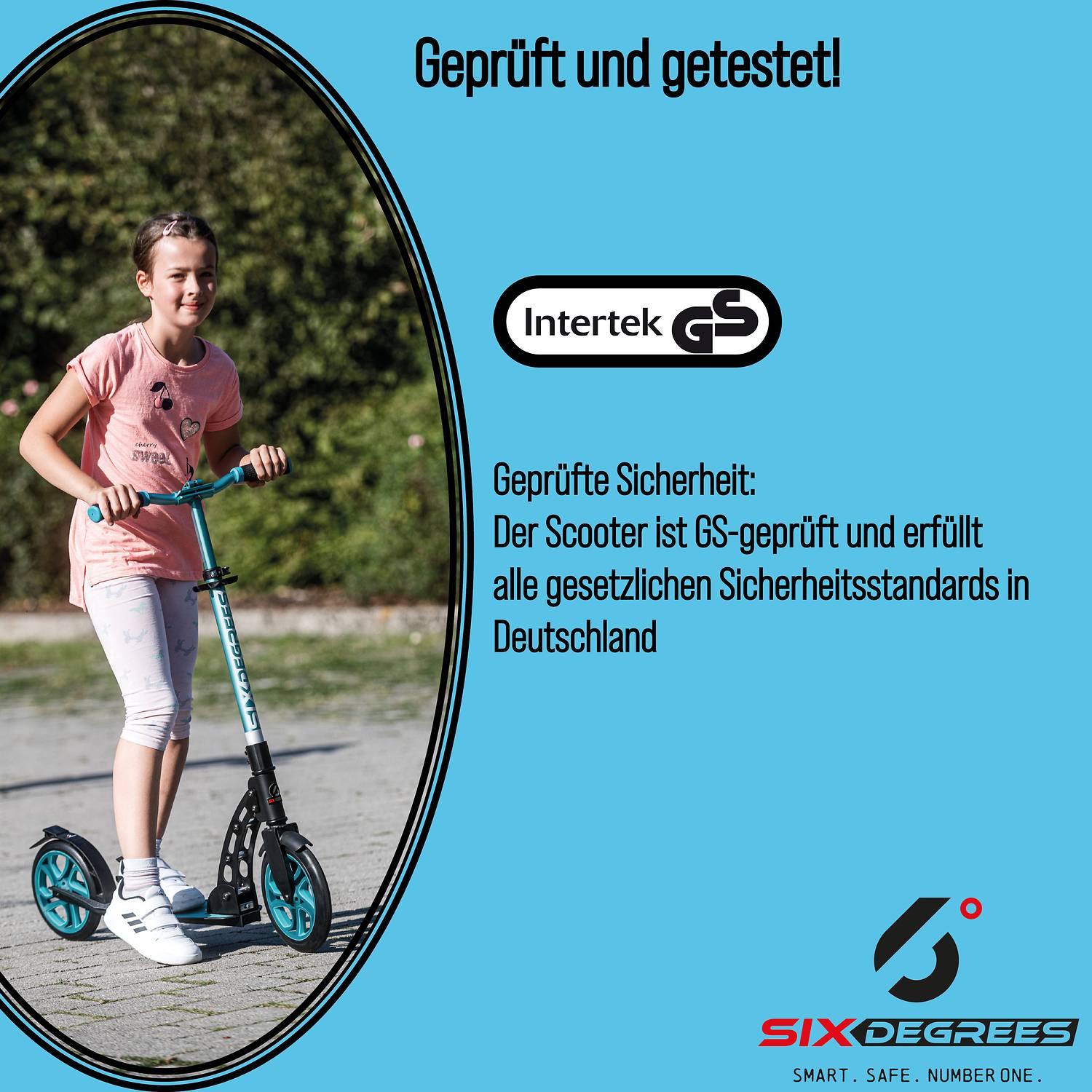 SIX DEGREES Aluminium Scooter 230/215 mm türkis
