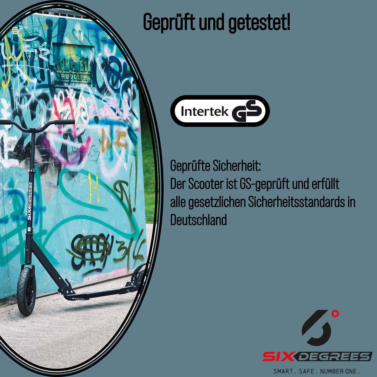 SIX DEGREES Aluminium Scooter All Terrain 300/205 mm schwarz