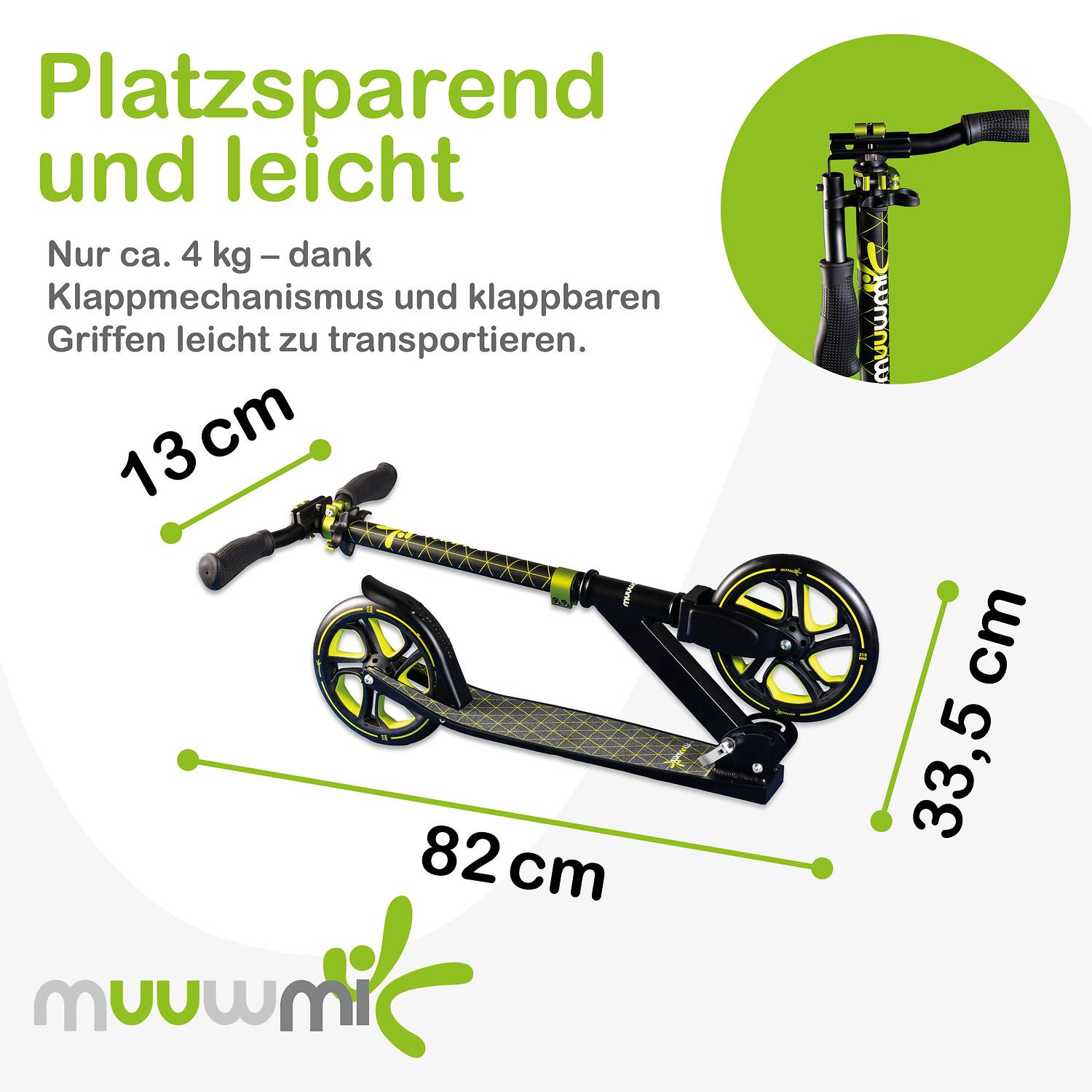 muuwmi Aluminium Scooter Pro 215 mm new lime