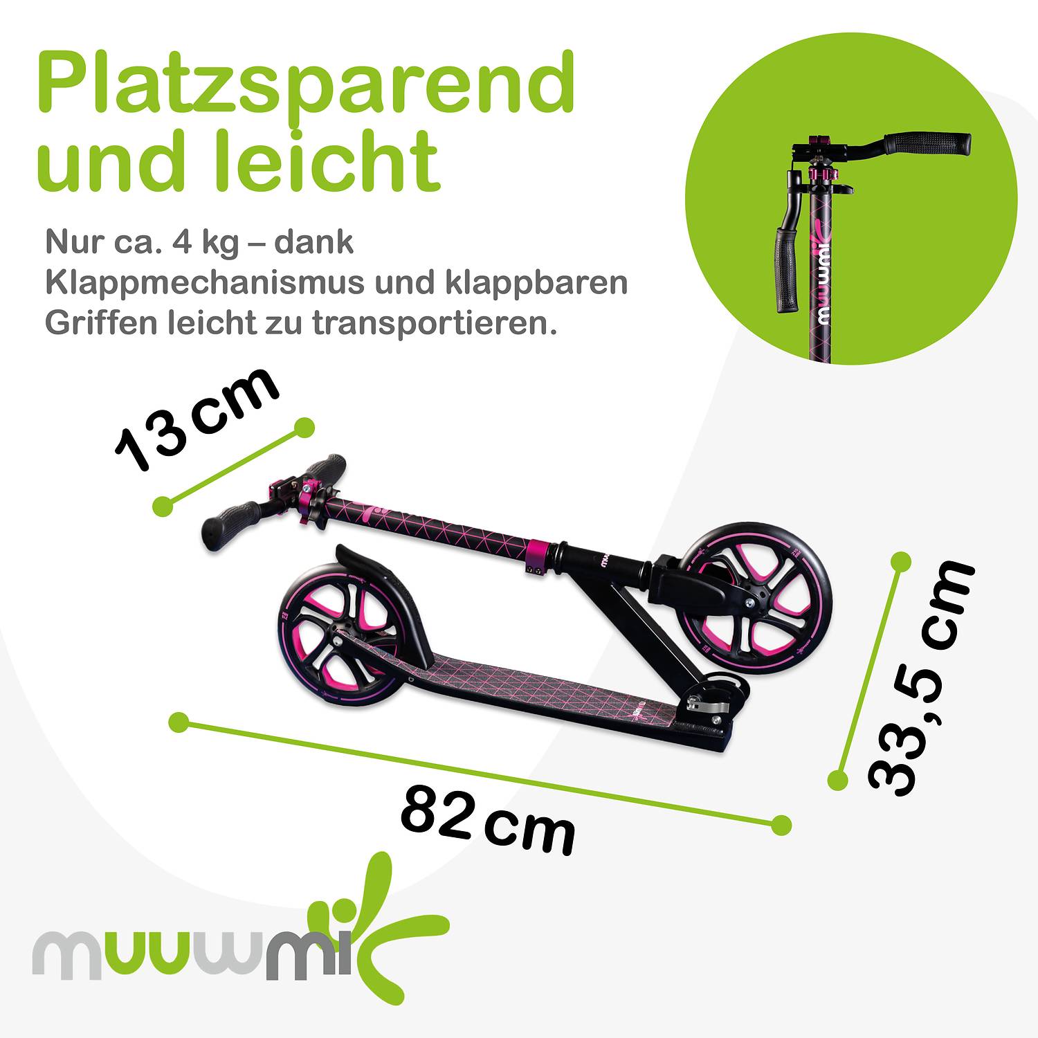 muuwmi Aluminium Scooter Pro 215 mm new pink