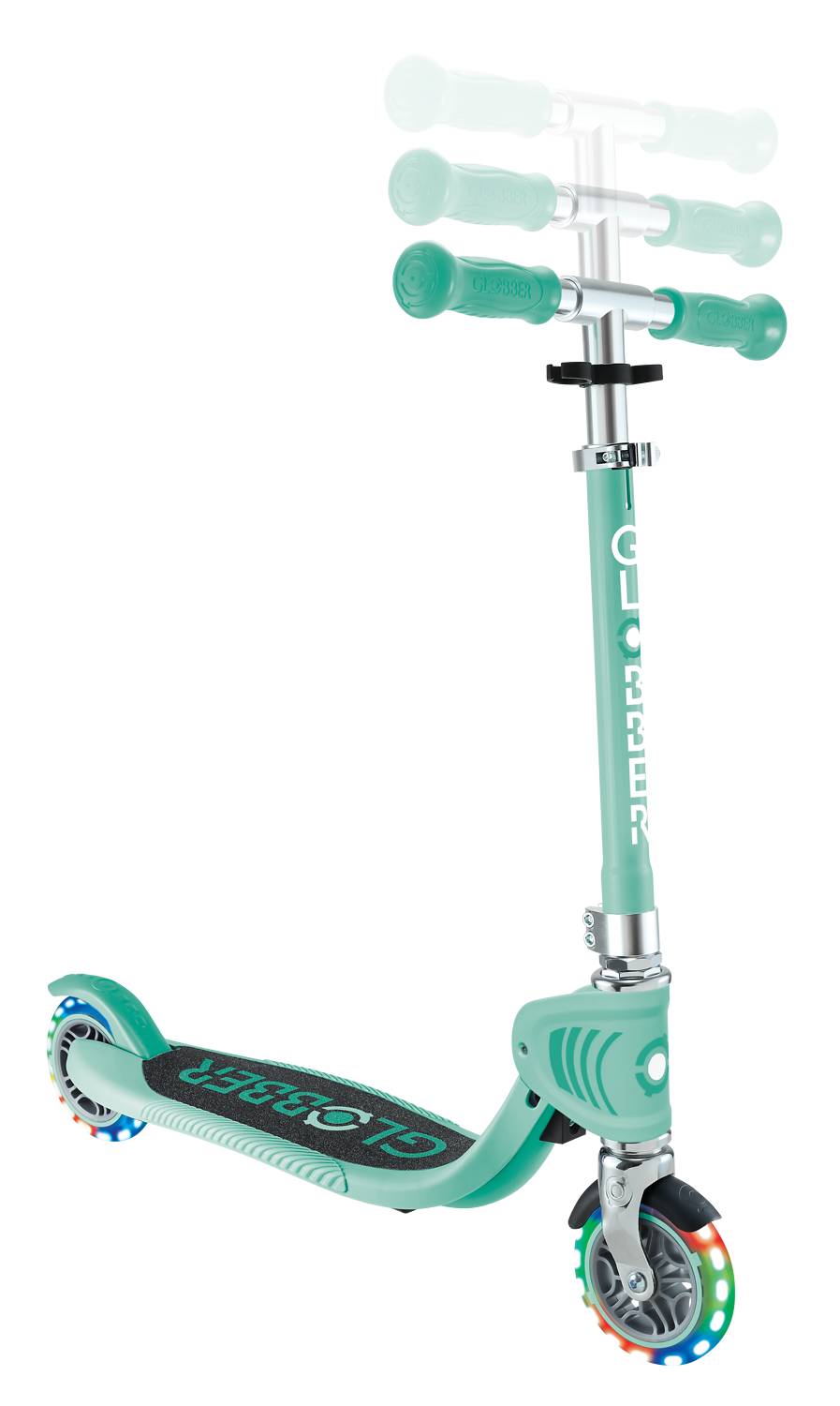 GLOBBER FLOW FOLDABLE JUNIOR LIGHTS mint, mit Leuchtrollen