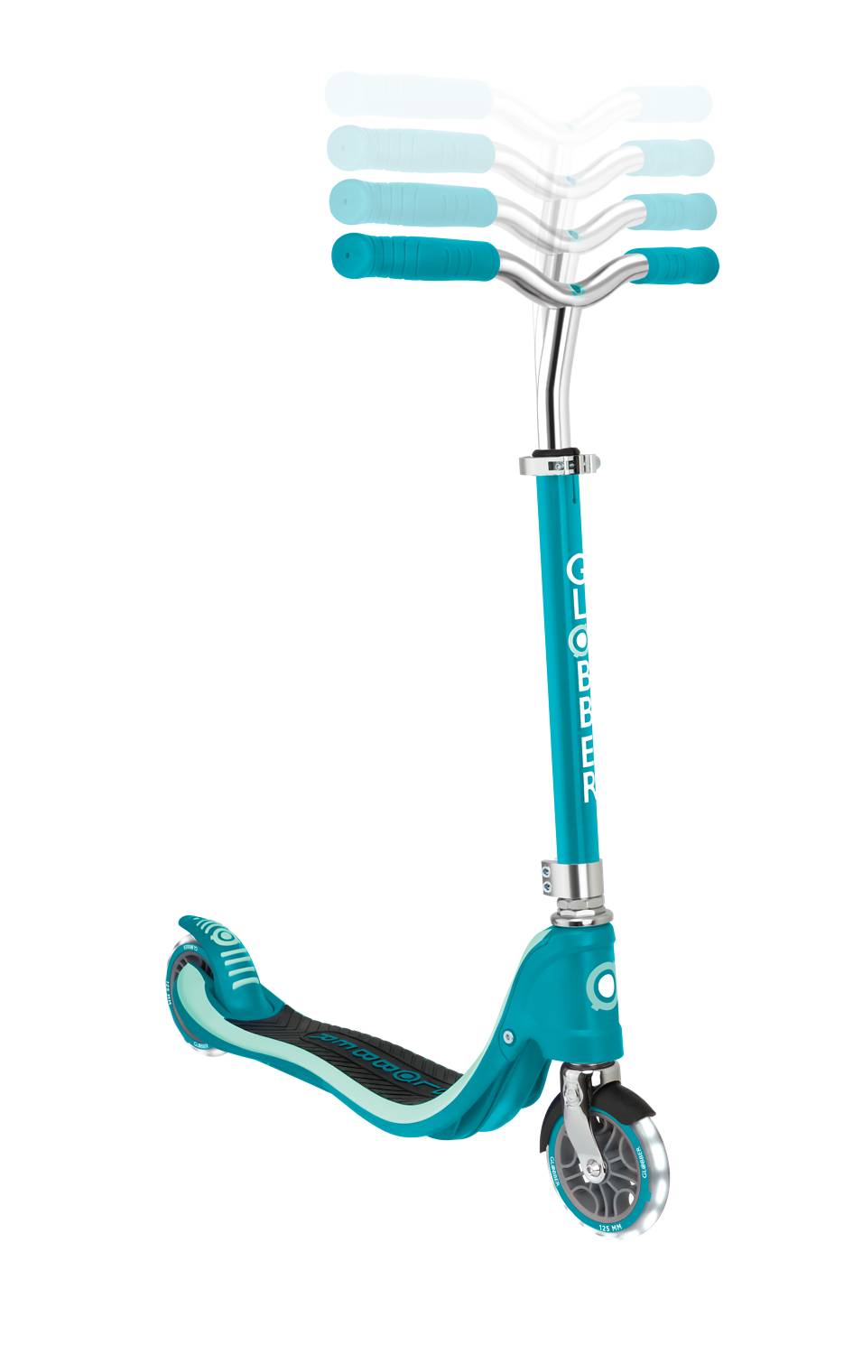 GLOBBER FLOW 125 LIGHTS türkis, mit Leuchtrollen