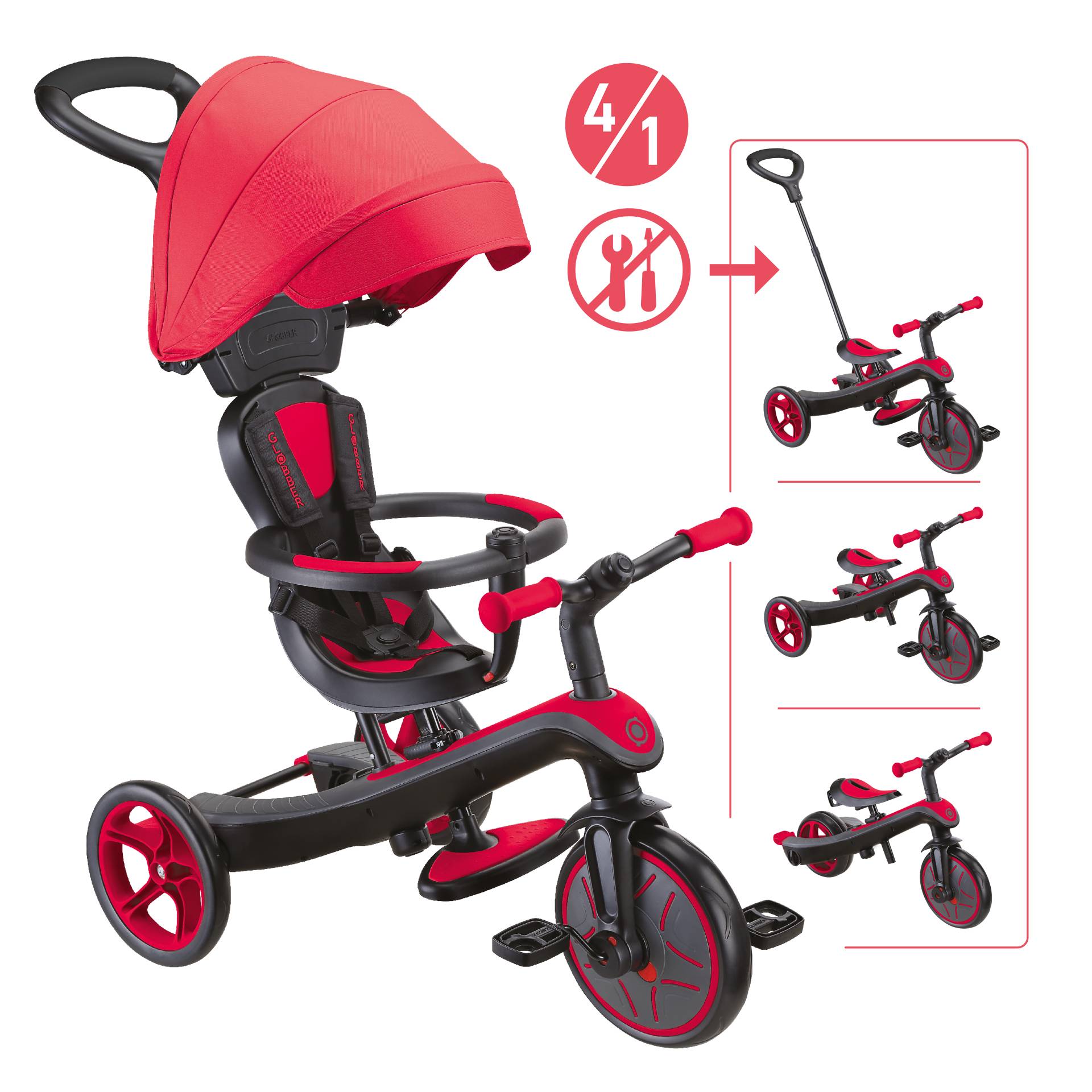 GLOBBER EXPLORER TRIKE 4in1 rot