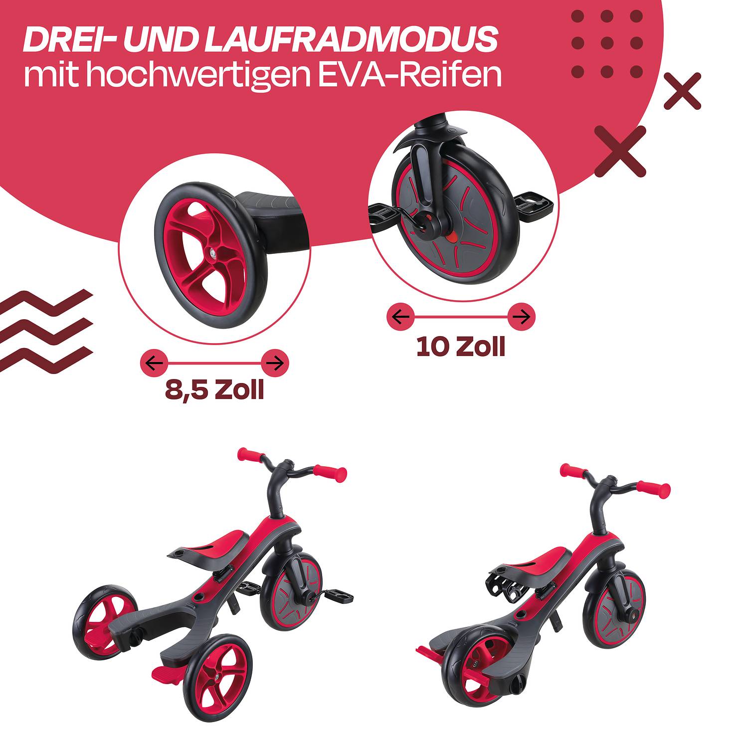 GLOBBER EXPLORER TRIKE 4in1 rot