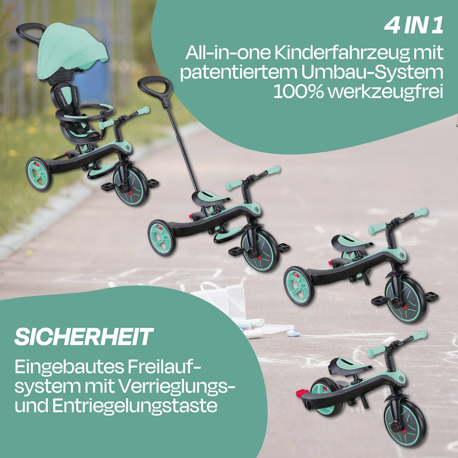 GLOBBER EXPLORER TRIKE 4in1 mint