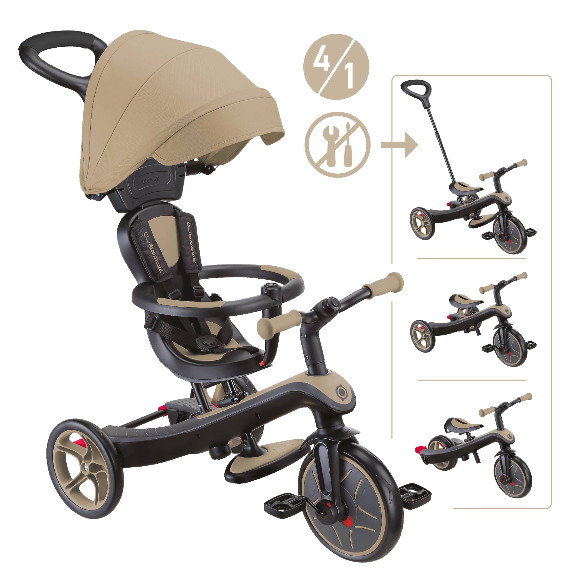 GLOBBER EXPLORER TRIKE 4in1 sand