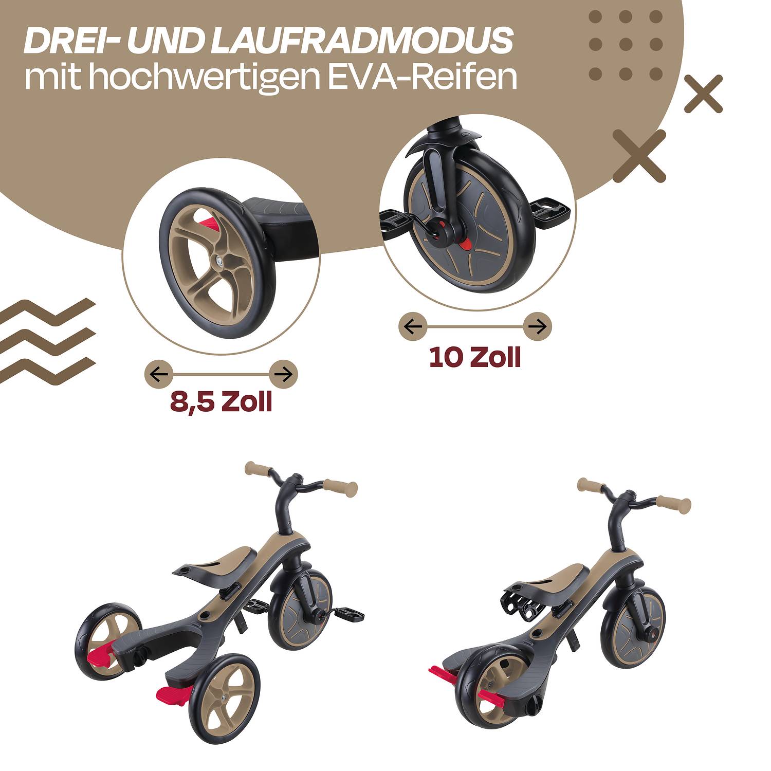 GLOBBER EXPLORER TRIKE 4in1 sand