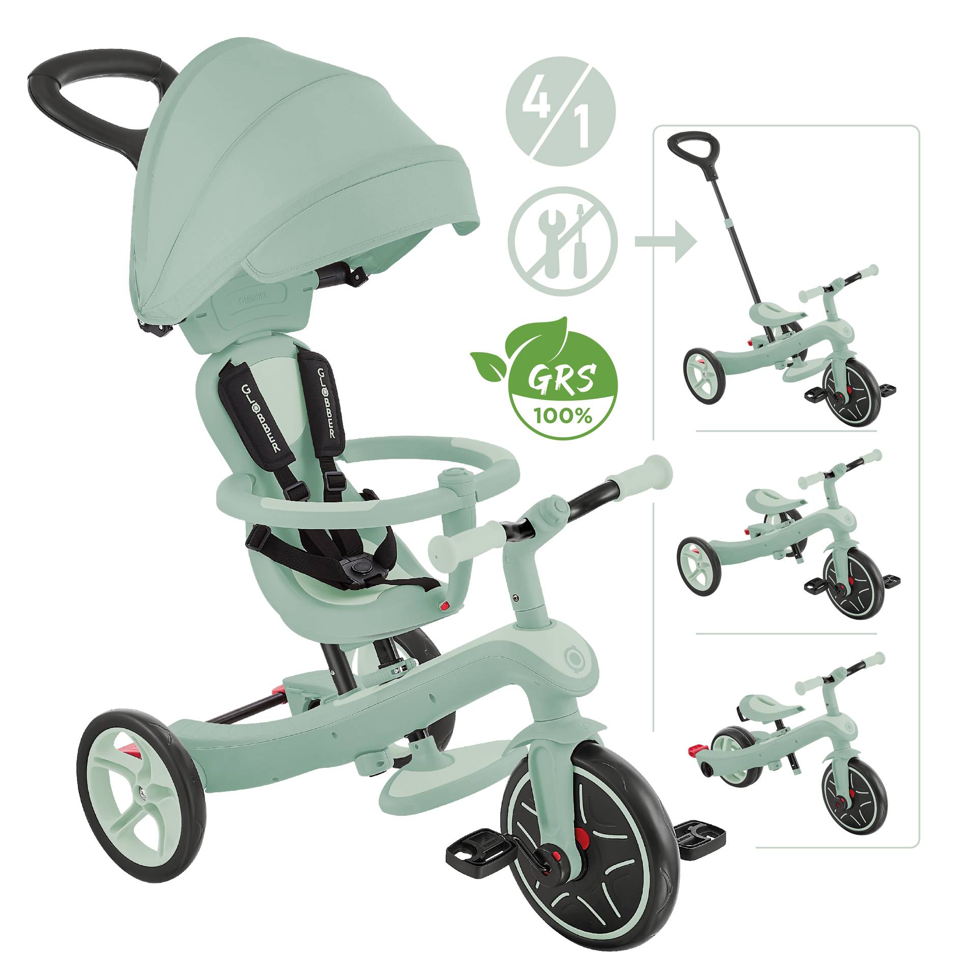 GLOBBER EXPLORER TRIKE 4in1 ECO pistazie