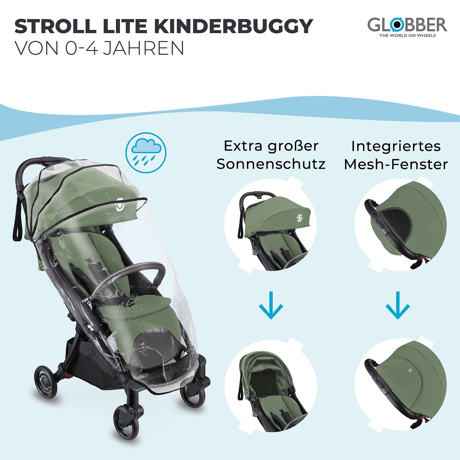 GLOBBER STROLL LITE oliv grün