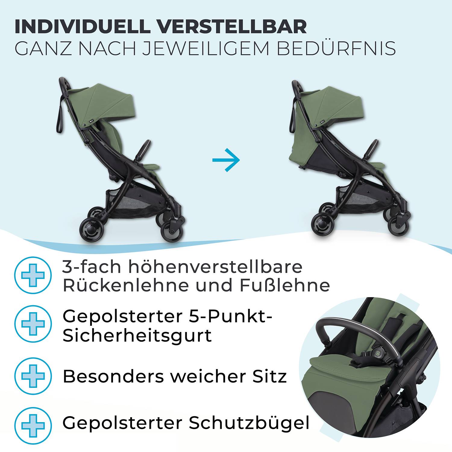 GLOBBER STROLL LITE oliv grün