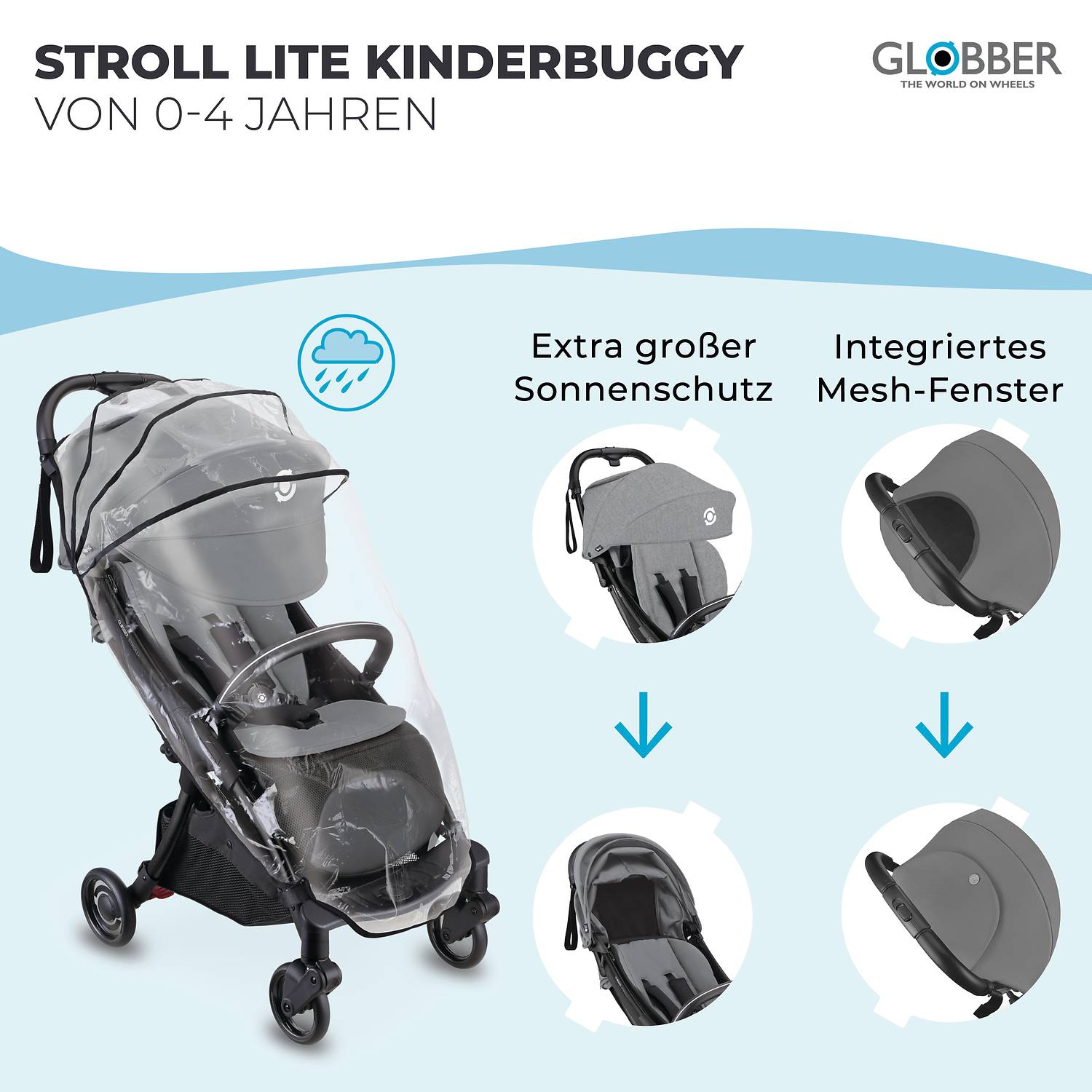 GLOBBER STROLL LITE grau