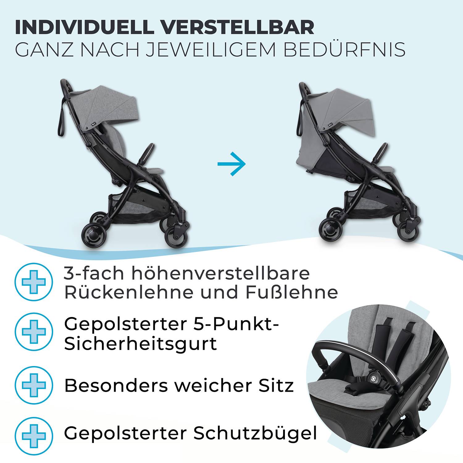 GLOBBER STROLL LITE grau