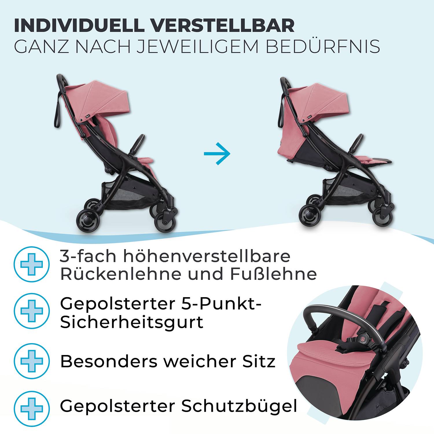 GLOBBER STROLL LITE rosa