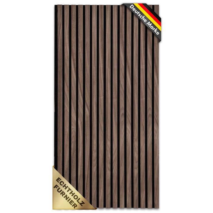 FLOORDIREKT Akustikpaneel in Holzoptik - Ermöglicht eine angenehme Raumakustik - In verschiedenen Farben erhältlich - Black Walnut - 60 x 60 cm