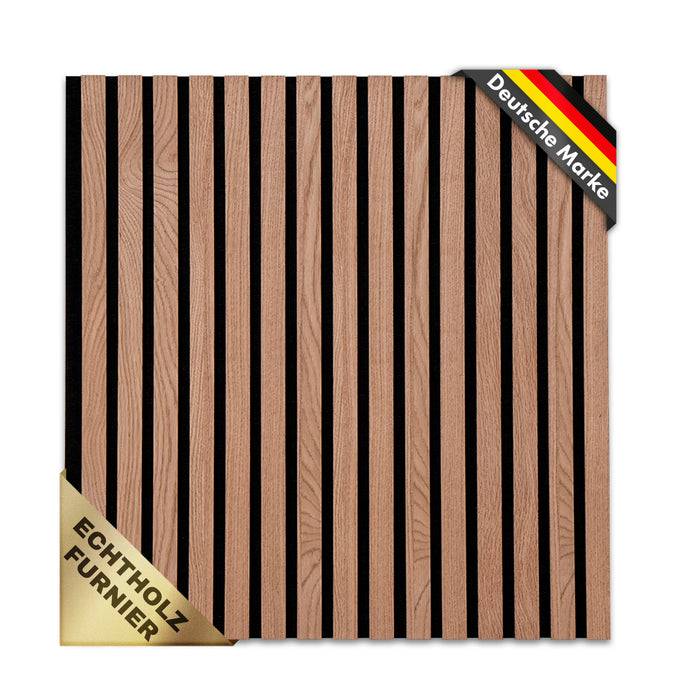 FLOORDIREKT Akustikpaneel in Holzoptik - Ermöglicht eine angenehme Raumakustik - In verschiedenen Farben erhältlich - Red Oak - 118 x 60 cm