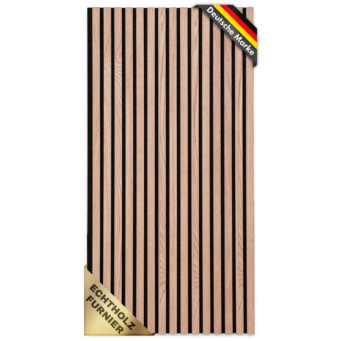 FLOORDIREKT Akustikpaneel in Holzoptik - Ermöglicht eine angenehme Raumakustik - In verschiedenen Farben erhältlich - Red Oak - 60 x 60 cm
