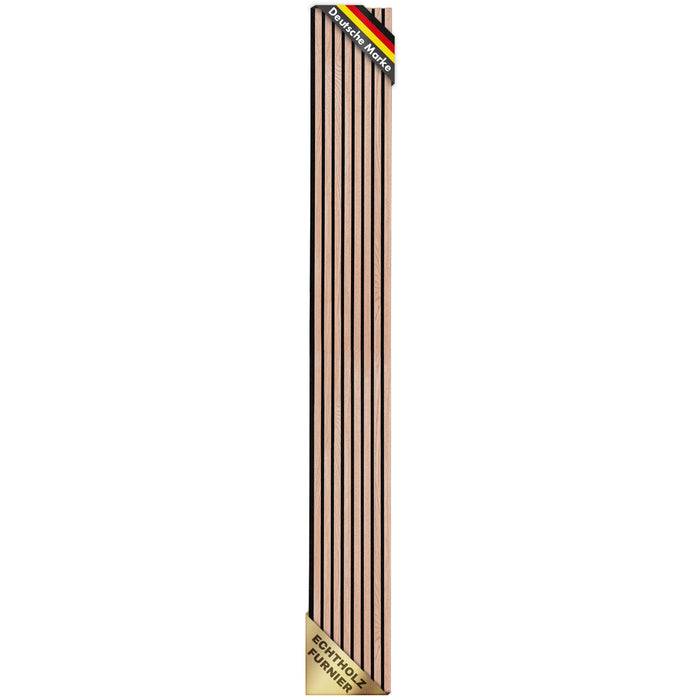 FLOORDIREKT Akustikpaneel in Holzoptik - Ermöglicht eine angenehme Raumakustik - In verschiedenen Farben erhältlich - Red Oak - 275 x 27 cm