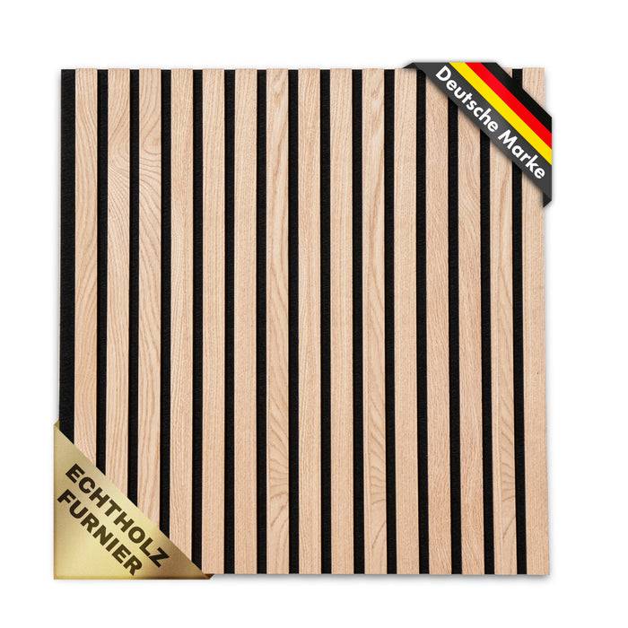 FLOORDIREKT Akustikpaneel in Holzoptik - Ermöglicht eine angenehme Raumakustik - In verschiedenen Farben erhältlich - White Oak - 118 x 60 cm