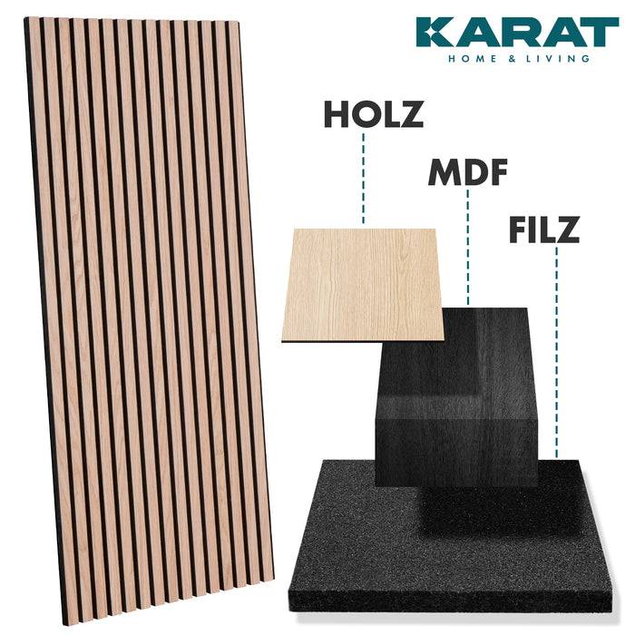 FLOORDIREKT Akustikpaneel in Holzoptik - Ermöglicht eine angenehme Raumakustik - In verschiedenen Farben erhältlich - White Oak - 60 x 60 cm