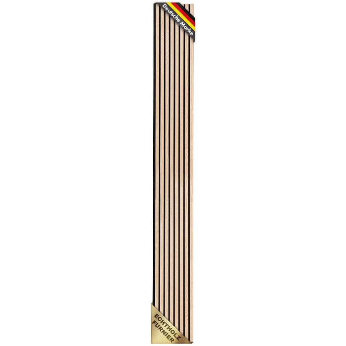 FLOORDIREKT Akustikpaneel in Holzoptik - Ermöglicht eine angenehme Raumakustik - In verschiedenen Farben erhältlich - White Oak - 275 x 27 cm