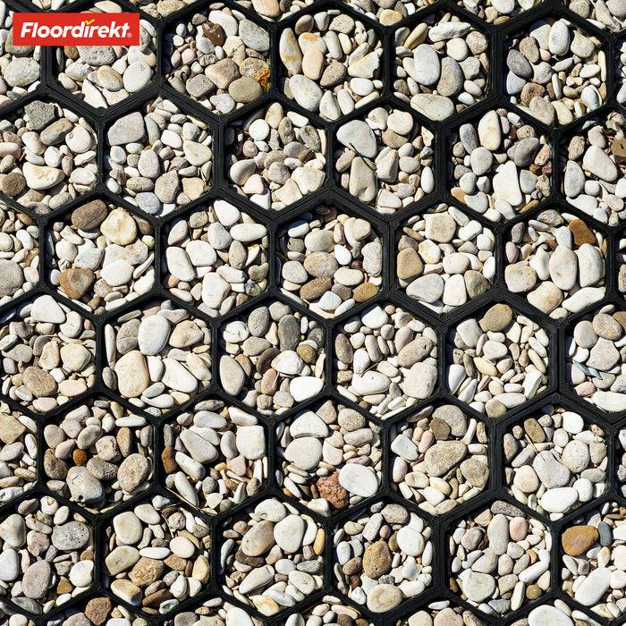 FLOORDIREKT Rasengitter - Paddockplatte für Bodenverstärkung - Strapazierfähiges Material - Schwarz - 50 x 50 cm