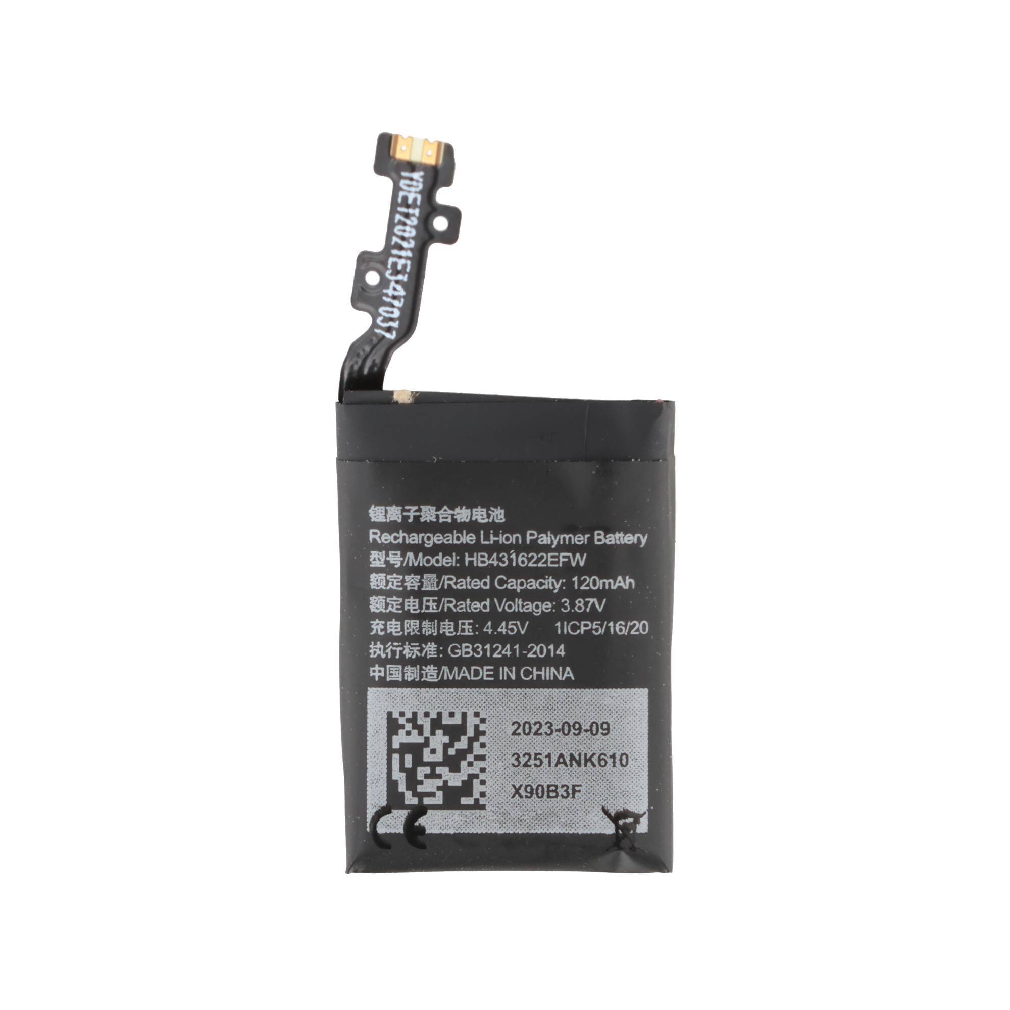 Akku passend für Huawei TalkBand B6, FDS-B19, Li-Polymer, 3,87V, 120mAh, 0,46Wh, HB431622EFW