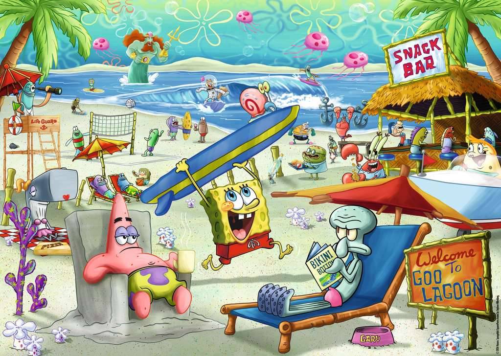 Beach Fun at the Goo Lagoon – 1000 Teile Puzzle SpongeBob Schwammkopf