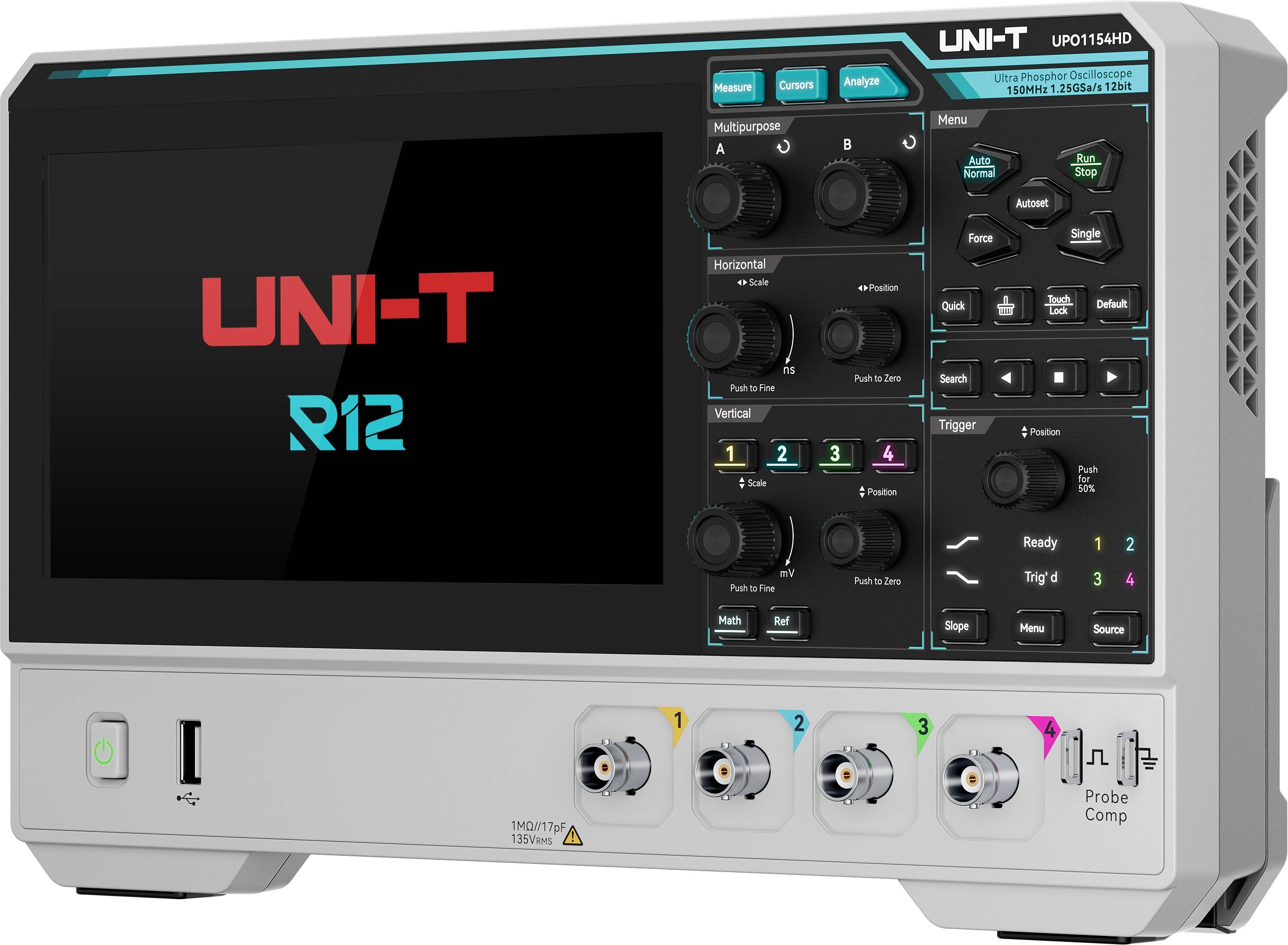 UNI-T Oszilloskop UPO1154HD, 4 Kanäle, 1,25 GS/s, 150 MHz