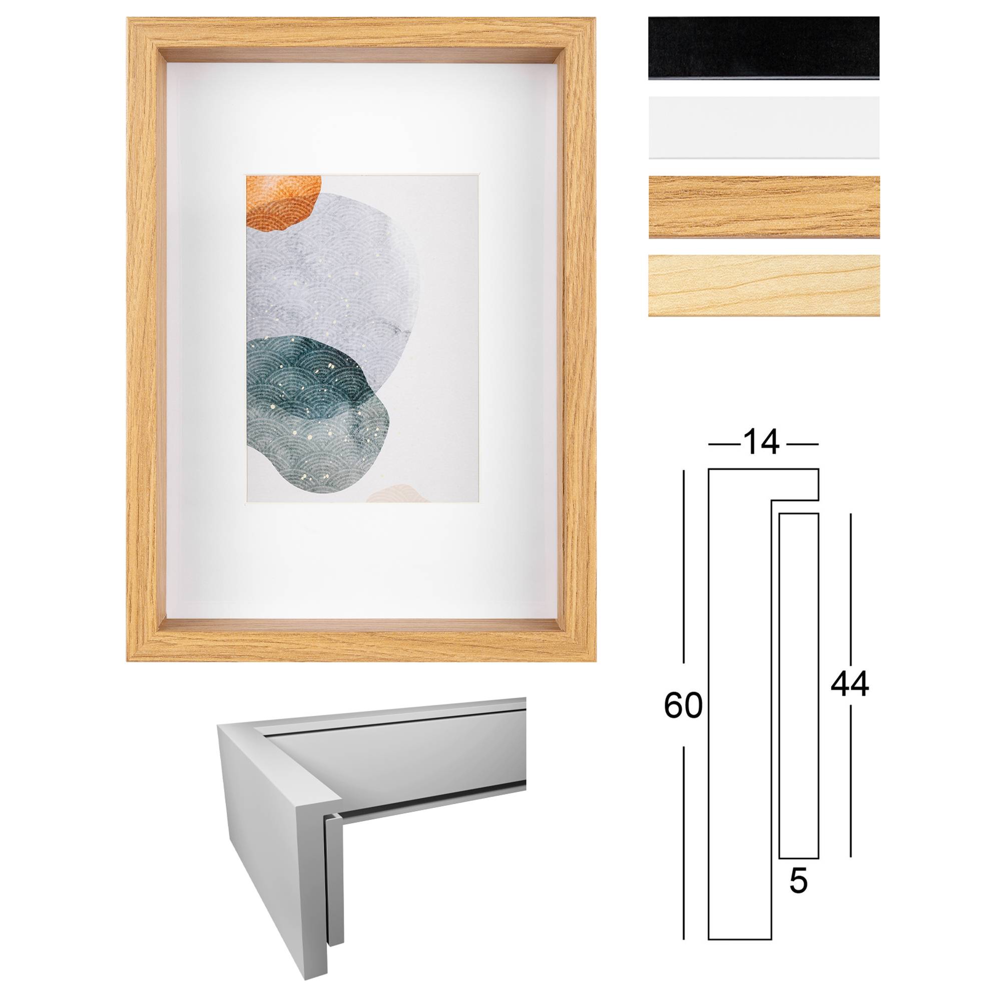 Shape 3D FSC-Holzrahmen 21x29,7cm, Schwarz