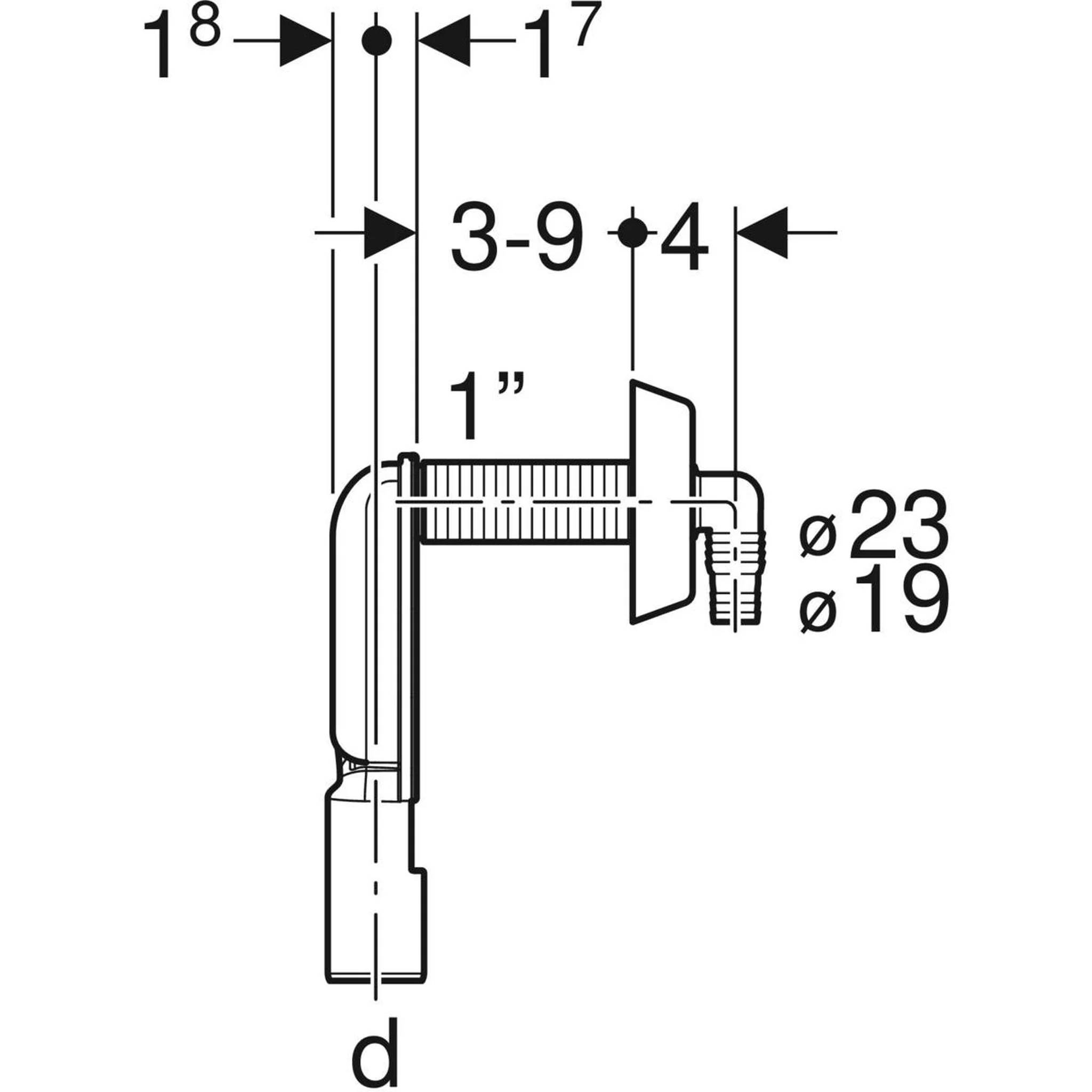 Geberit UP Siphon für Geraete 1 Anschluss, Abdeckrosette chrom, 1 Stk.