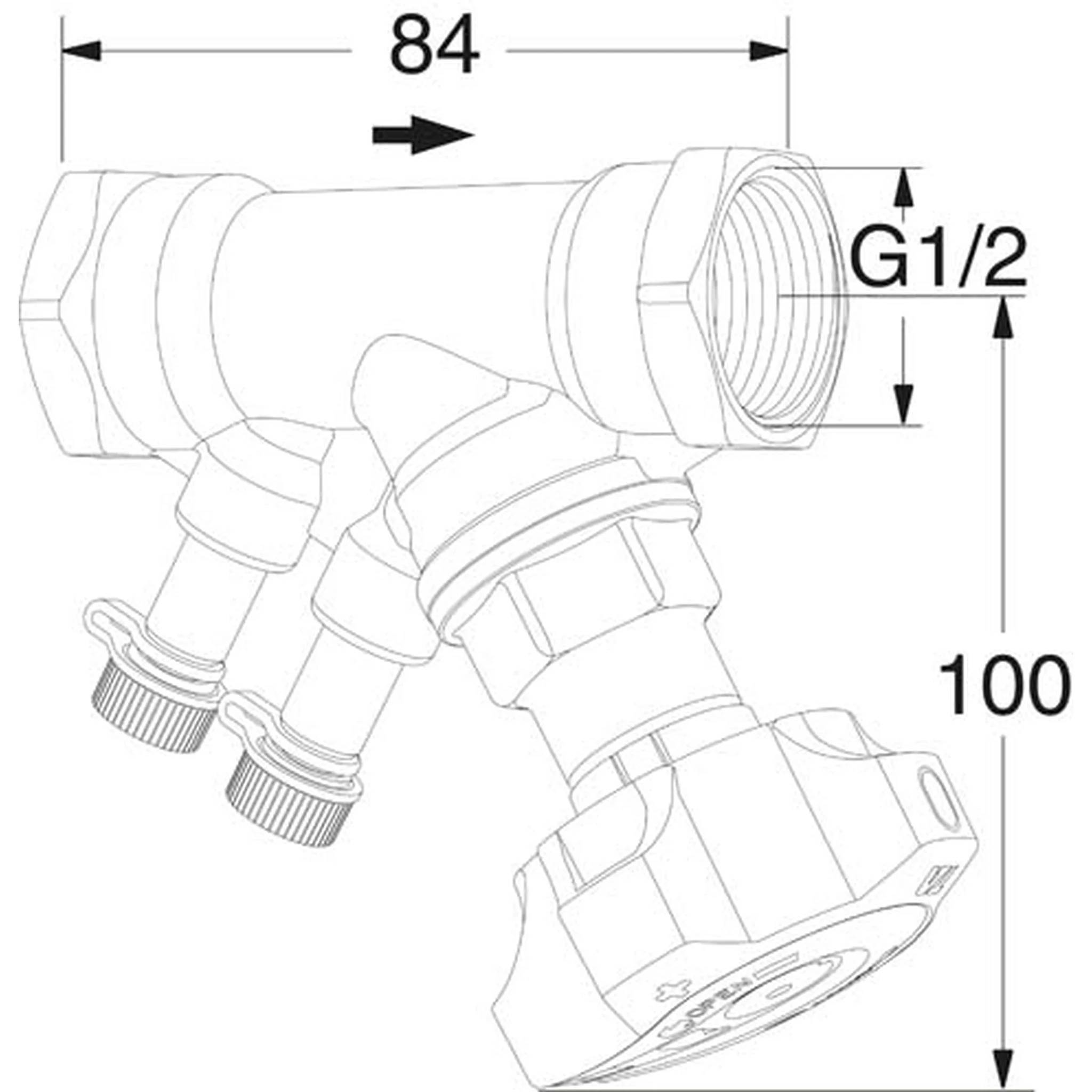 IMI Heimeier STAD Einregulierungsventil 1/2 Zoll ohne Entleeradapter, 52851015, 1 Stk.