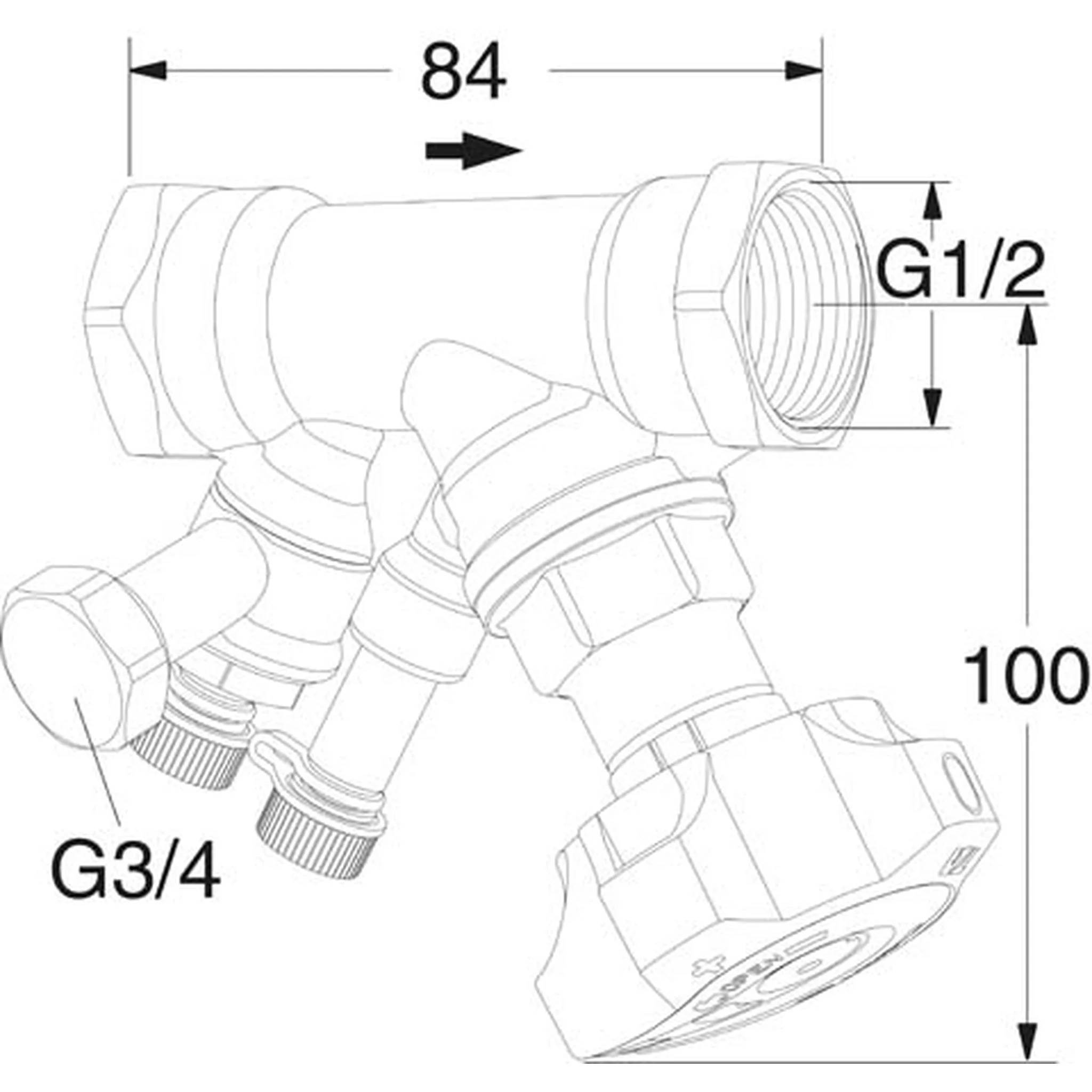 IMI Heimeier STAD Einregulierungsventil 1/2 Zoll mit Entleeradapter, 52851615, 1 Stk.